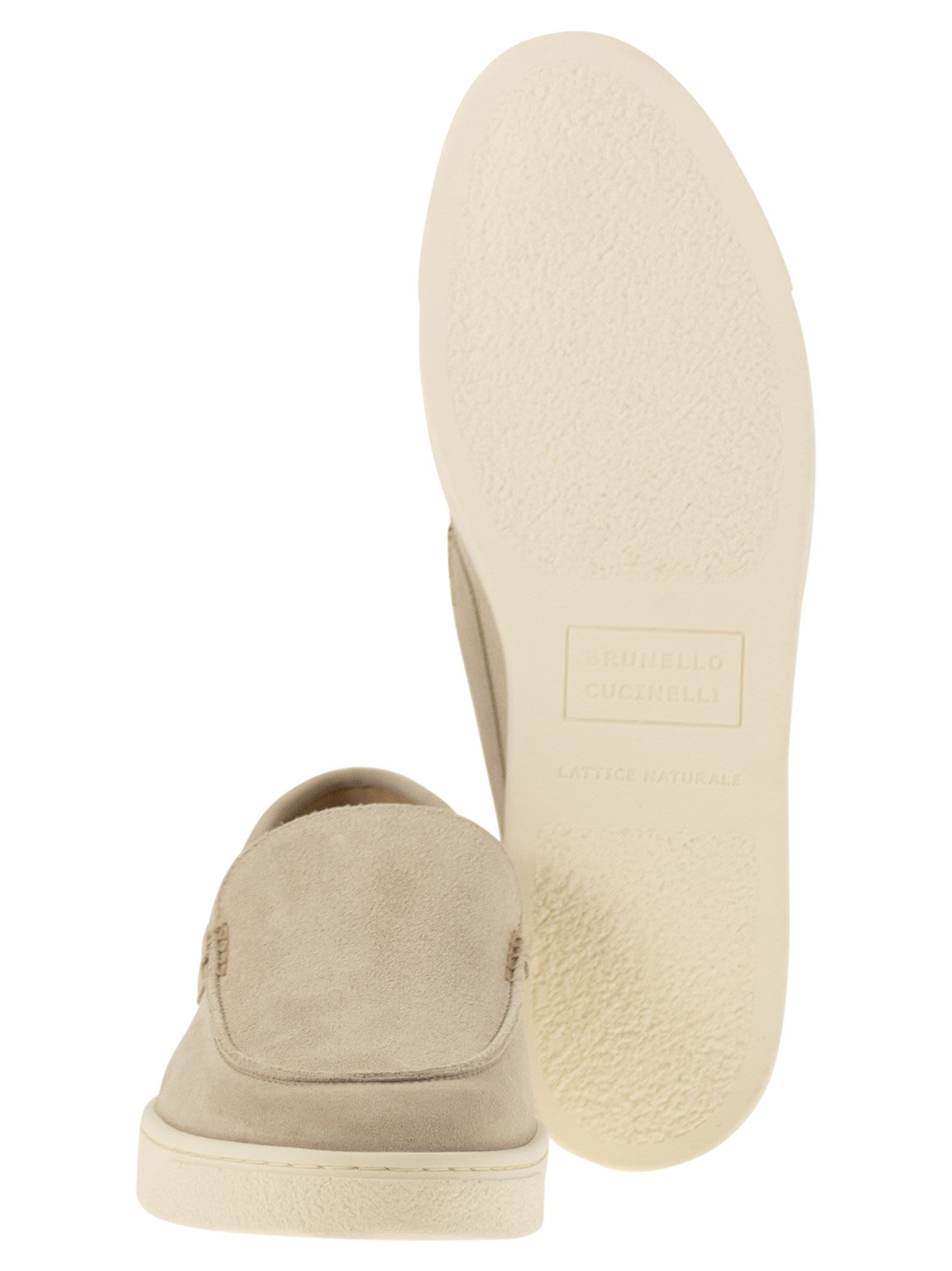 Brunello Cucinelli Men Chevron-Effect Suede Moccasins - 5