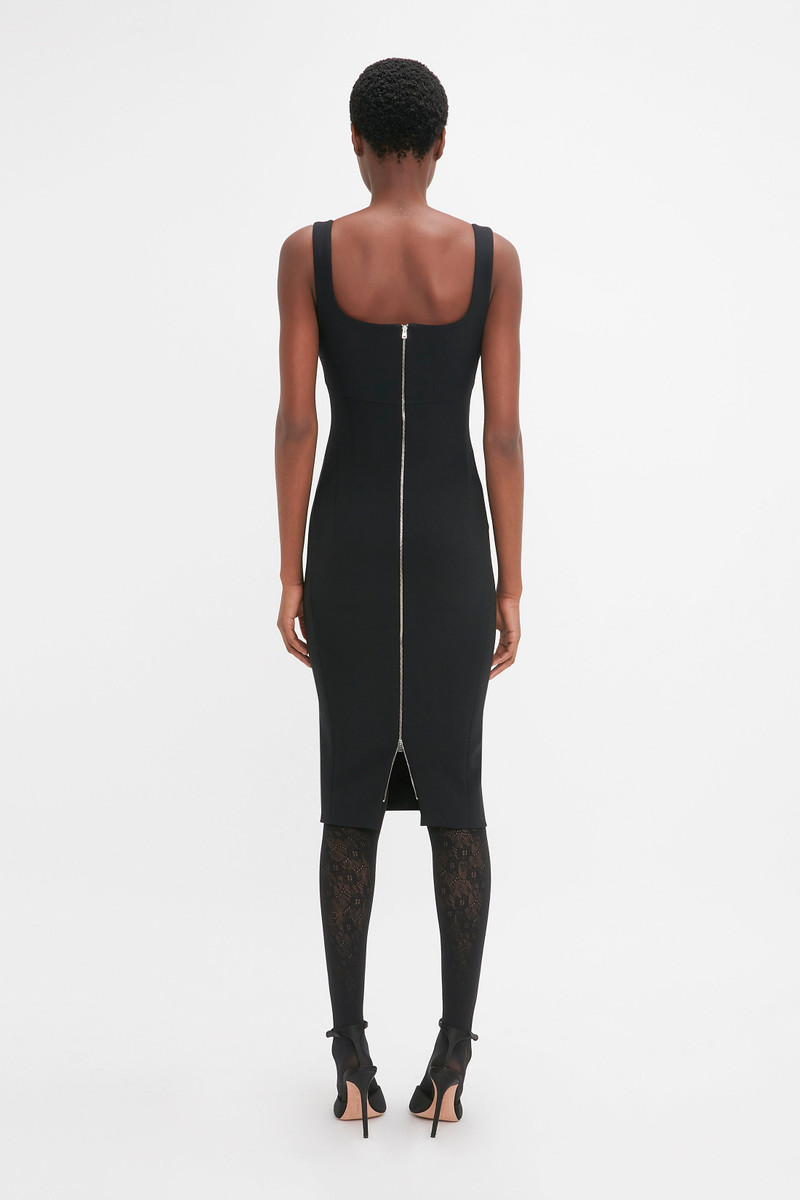 Sleeveless Fitted T-Shirt Dress In Black 4