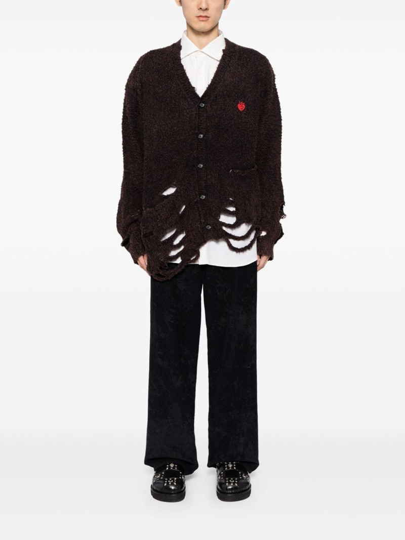 doublet distressed-effect knitted cardigan outlook