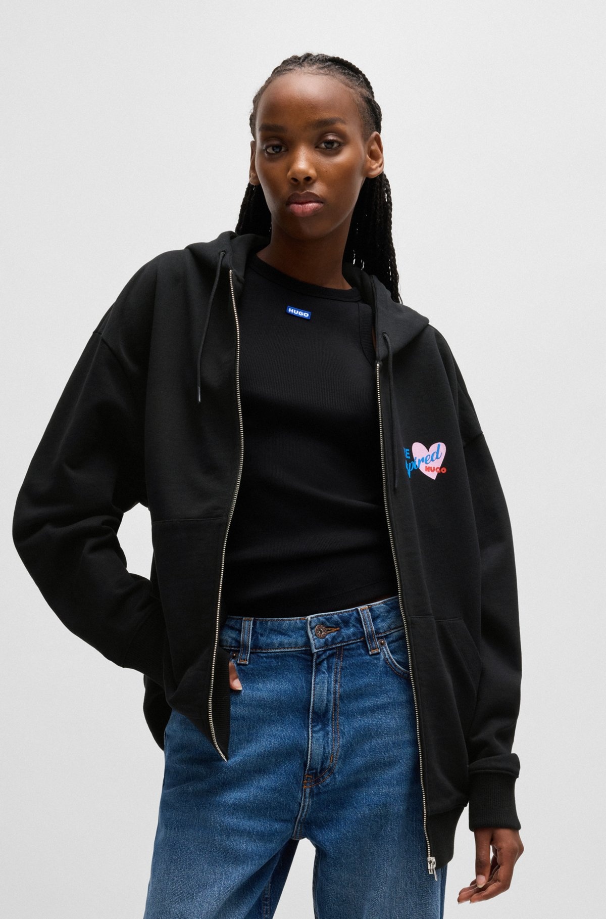 COTTON-TERRY ZIP-UP HOODIE WITH SEASONAL ARTWORK - 2