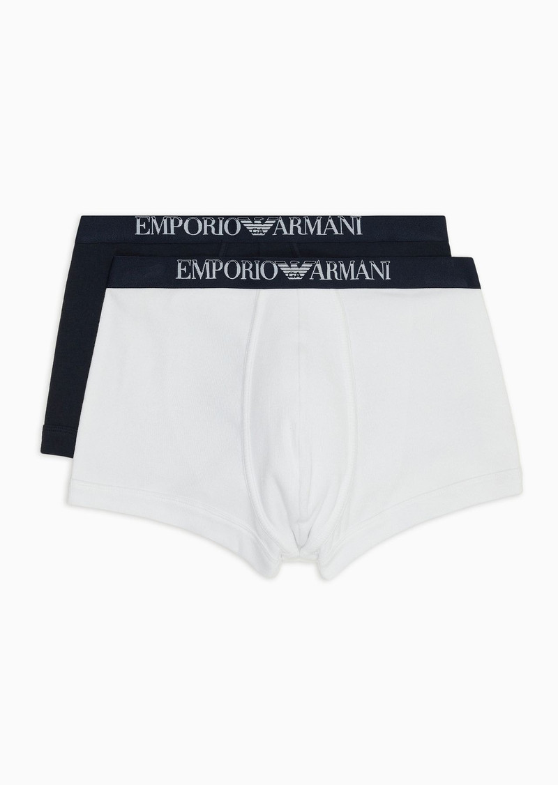 Two-pack of ribbed cotton boxer briefs with logo band 1