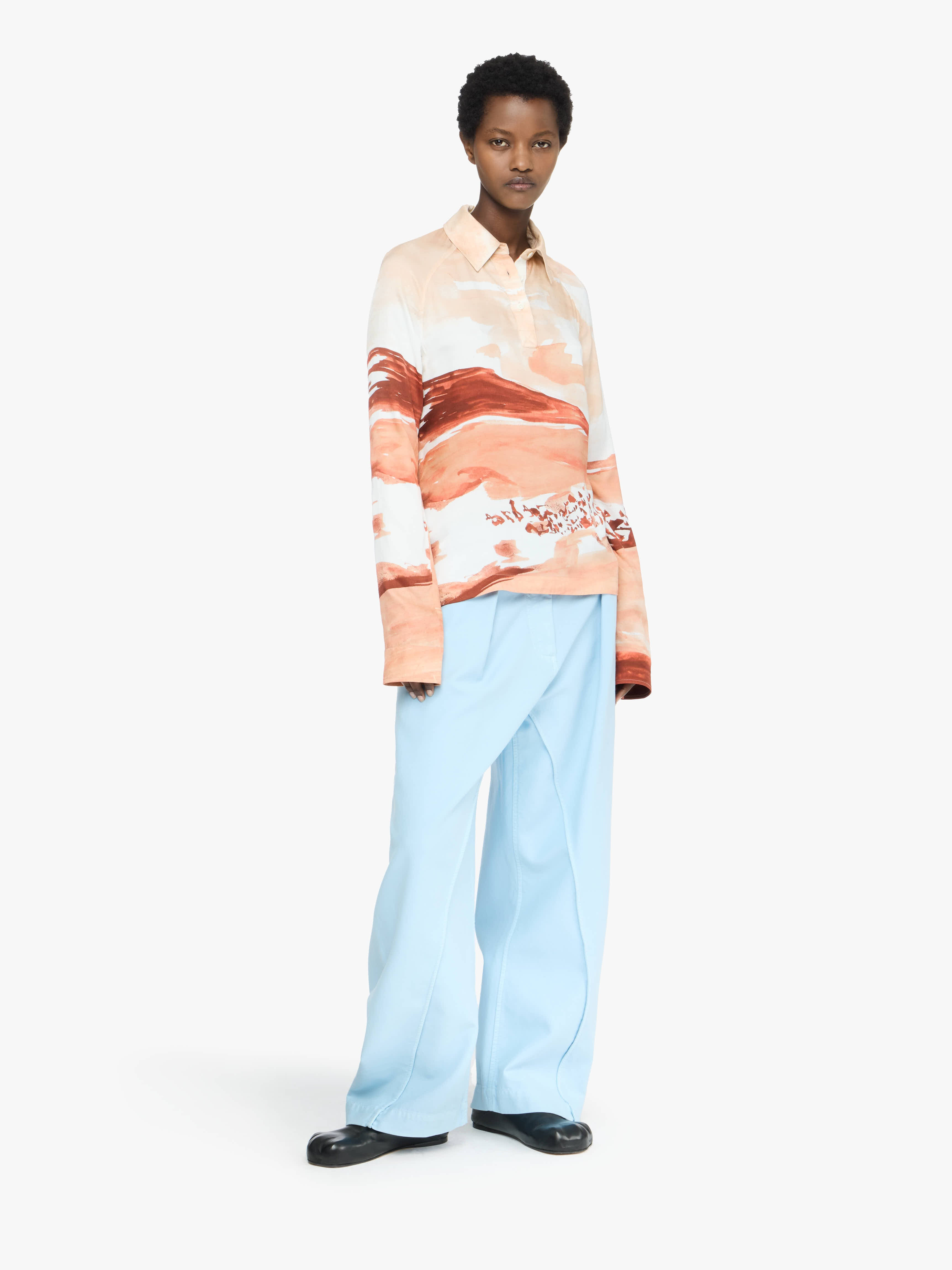 LONG SLEEVE POLO TOP - 2