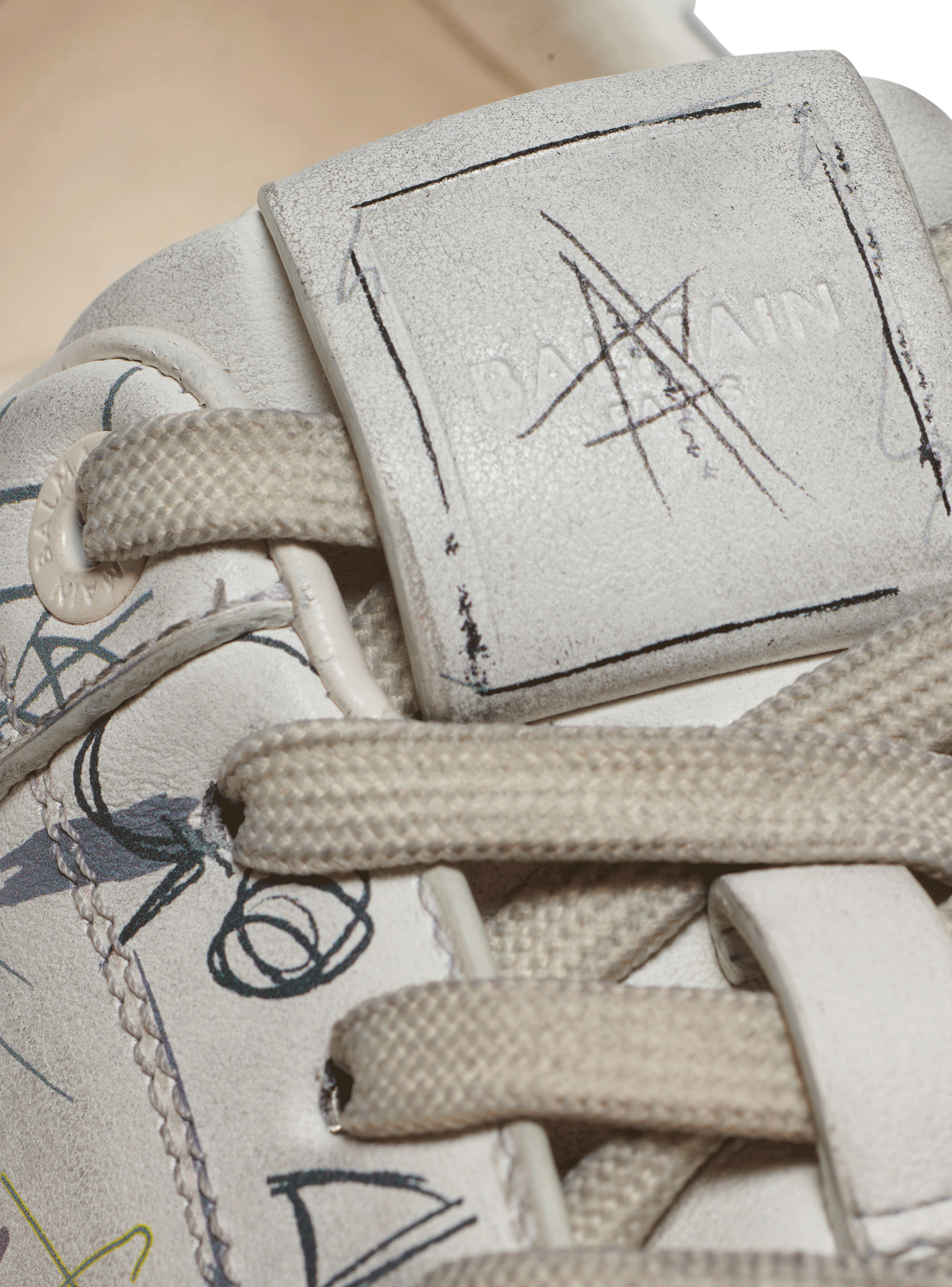 Leather graffiti print B-Court sneakers - 5