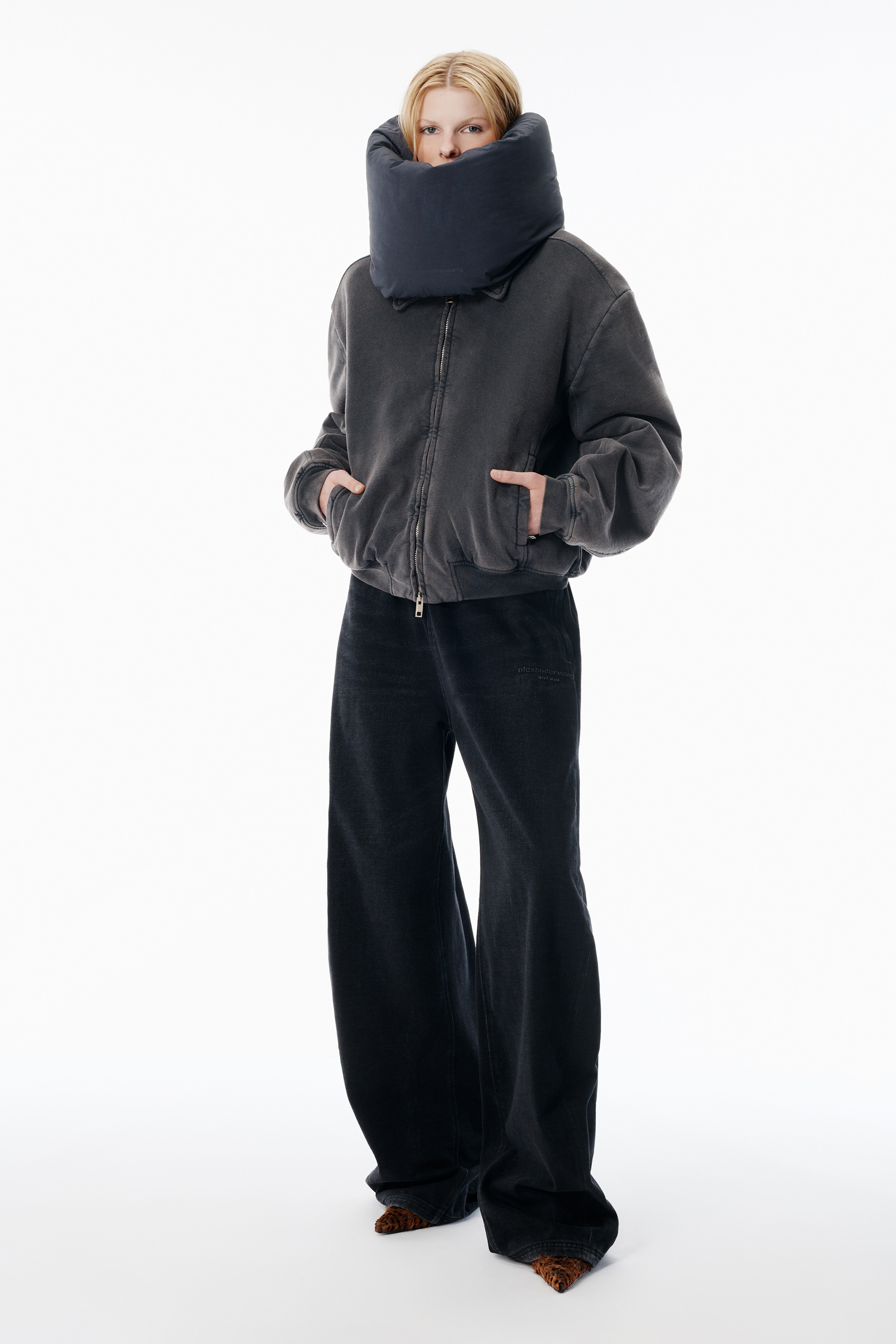 Black Brushed Denim Sweatpant - 2