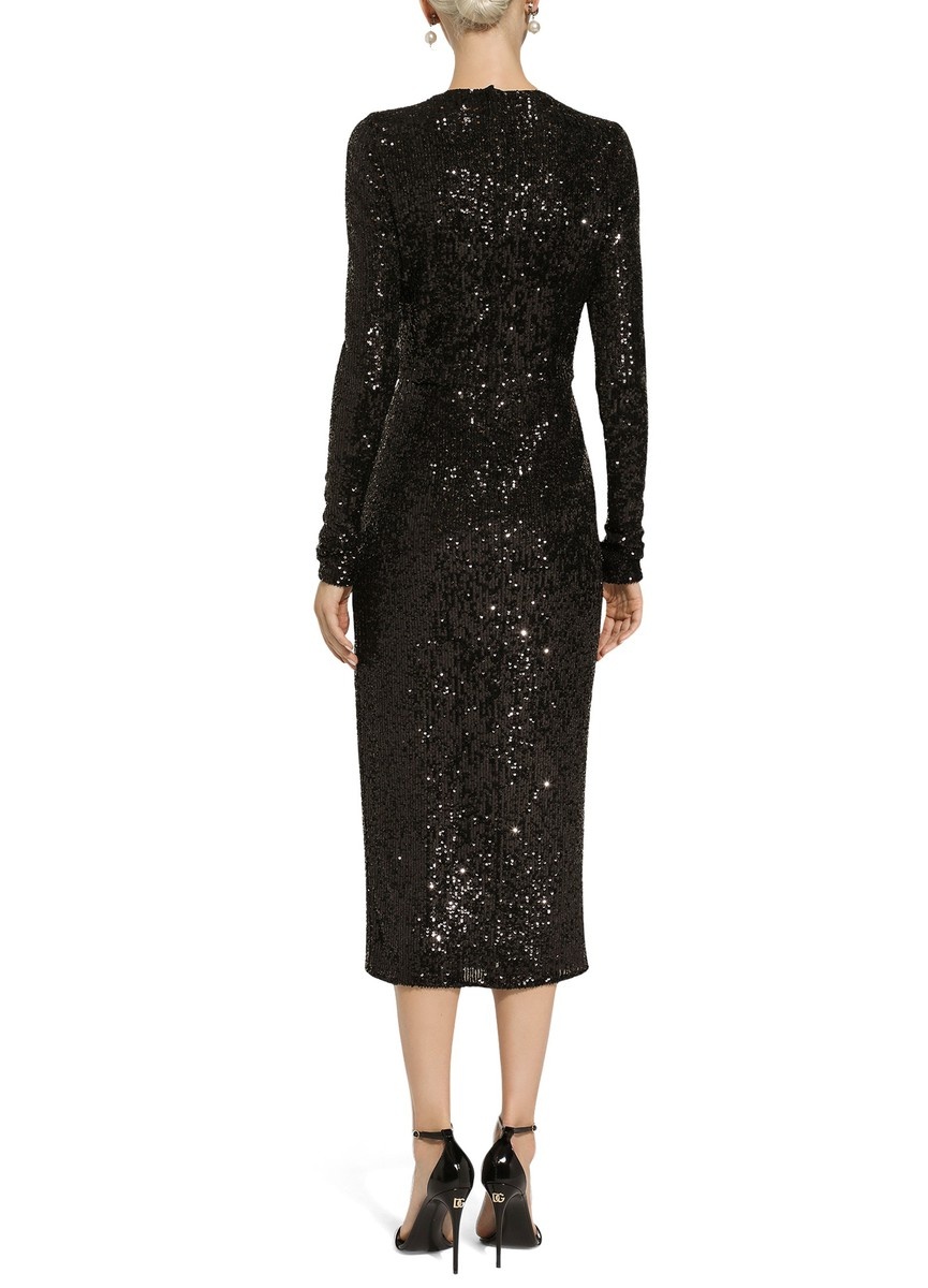 Micro-sequined calf-length dress - 3