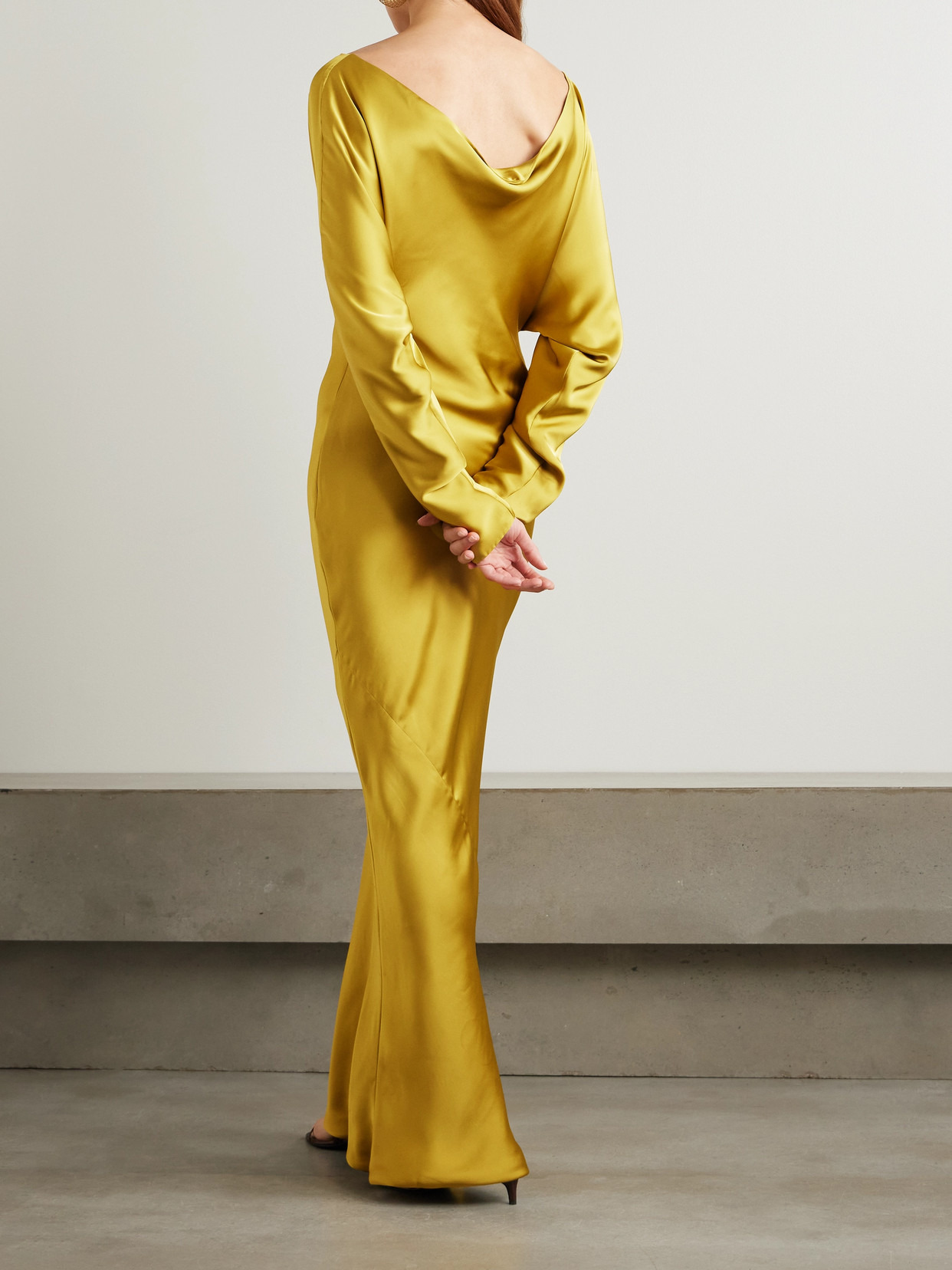 Maria Draped Satin Gown - 3