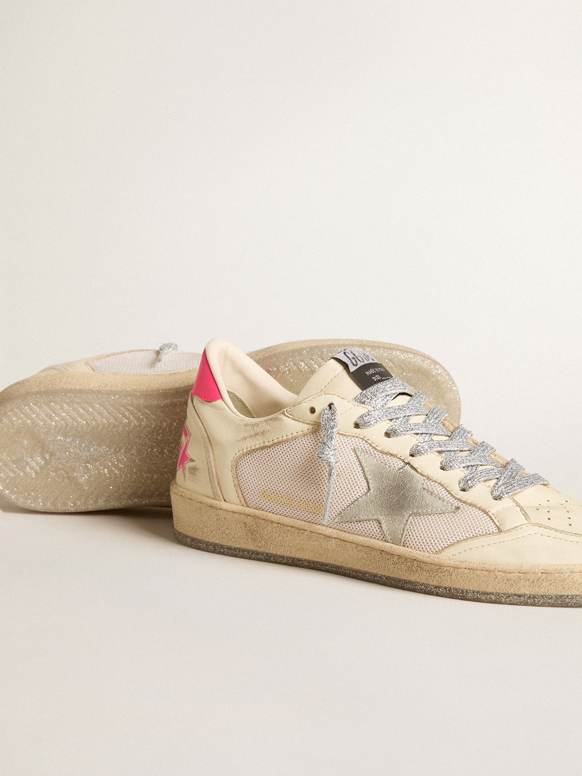 Ball Star LTD in nappa leather and mesh with suede star and leather heel tab - 3