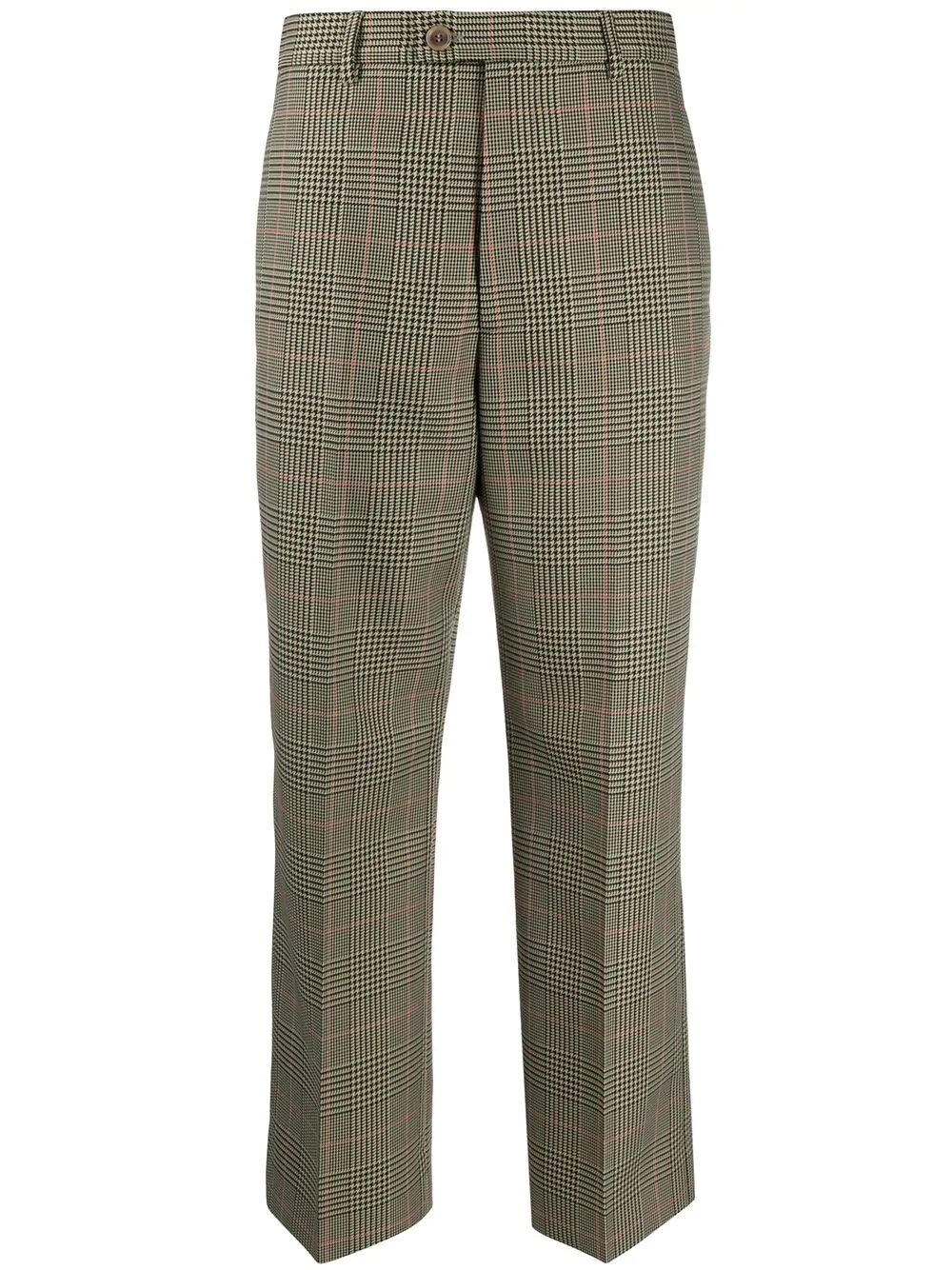 cropped checked trousers - 1