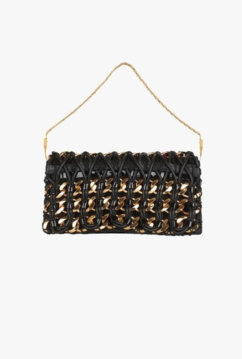 Black and gold braided leather Ely clutch bag 1
