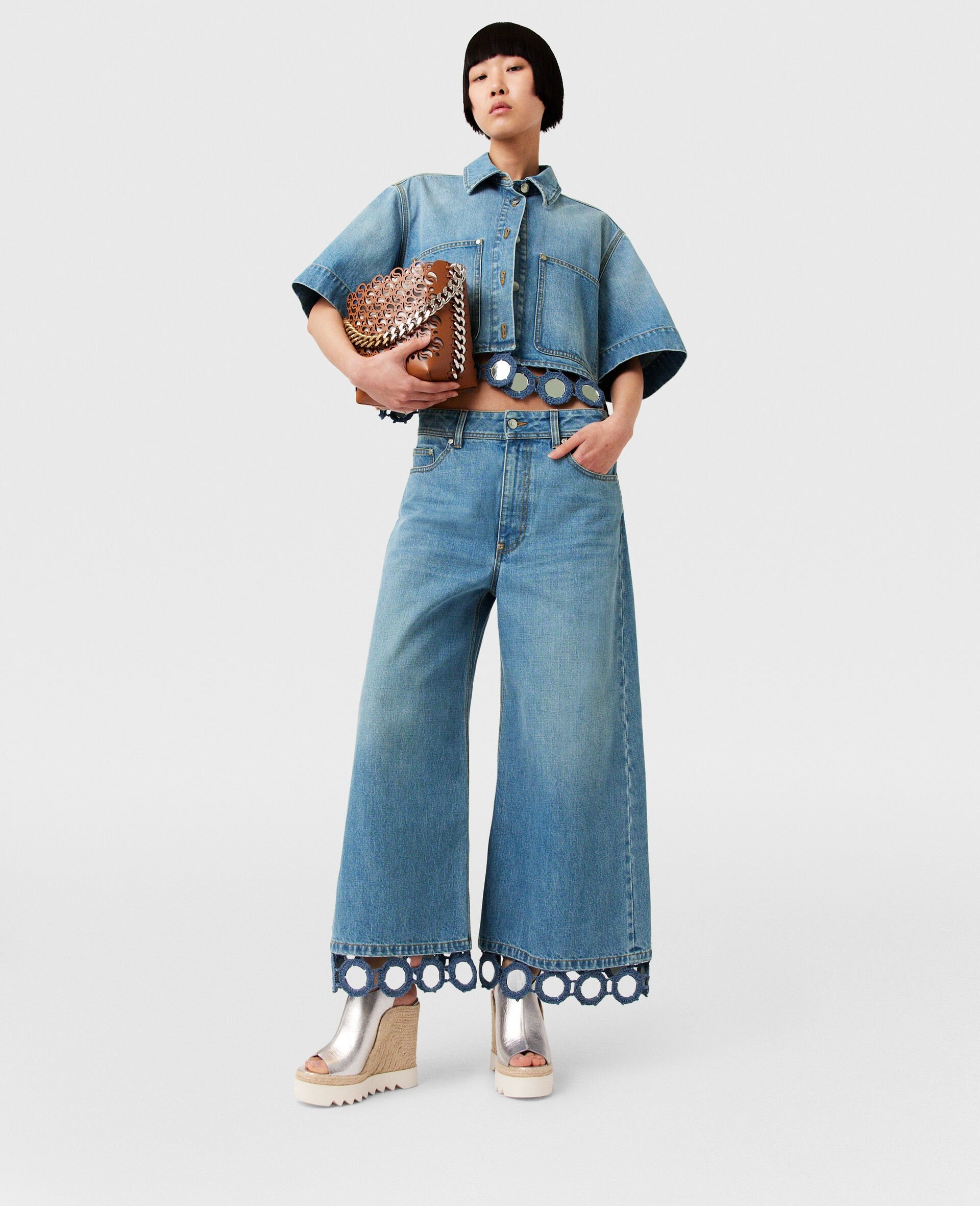 Mirror Crochet Wide-Leg Jeans - 6
