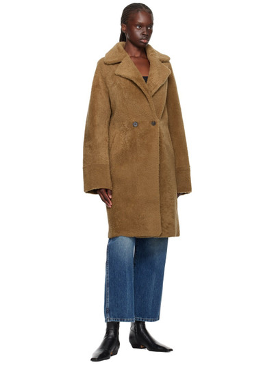 Yves Salomon Brown Double-Breasted Reversible Shearling Coat outlook