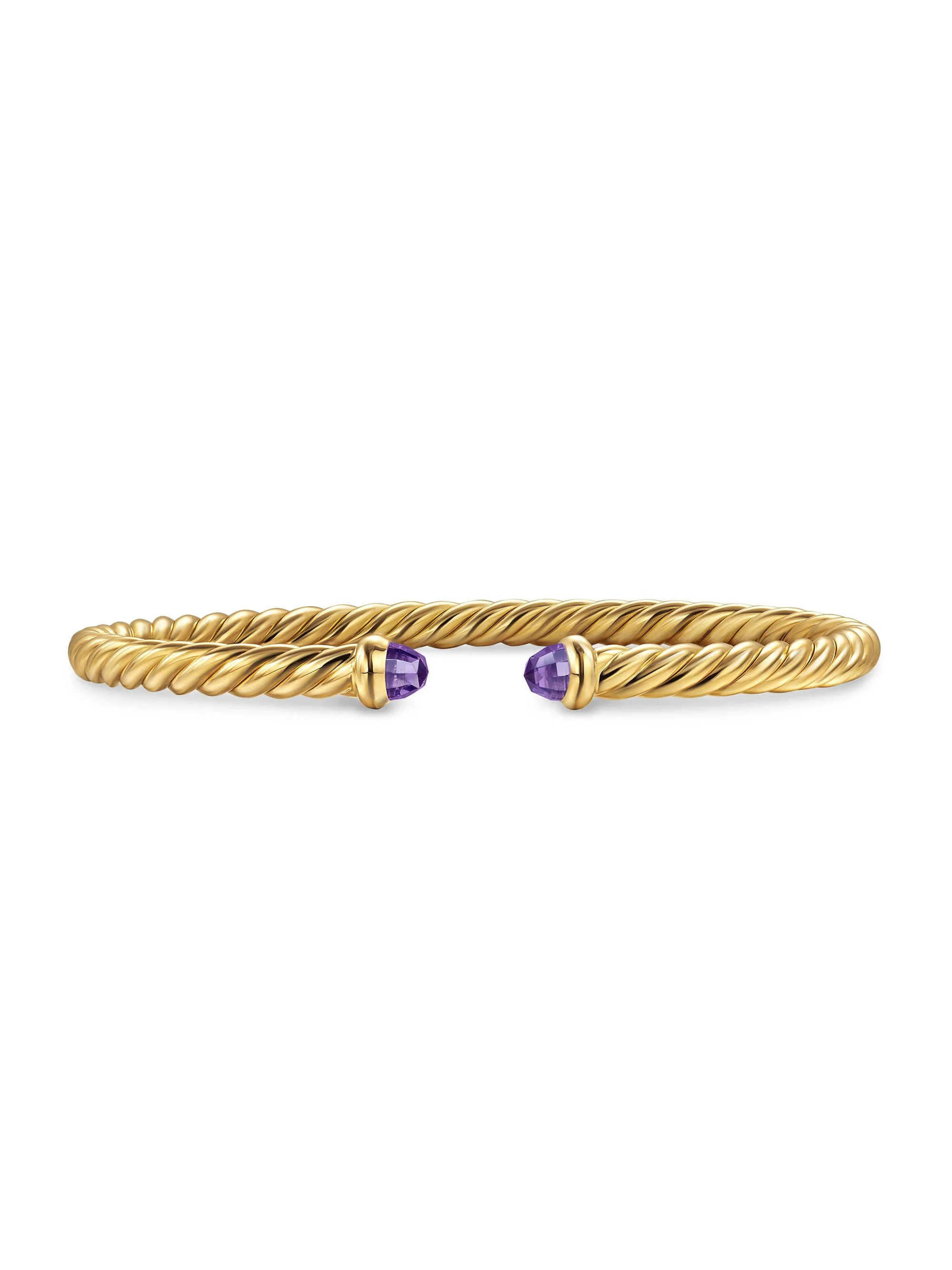 Women's Cablespira Flex Bracelet in 18K Yellow Gold - Amethyst - 1