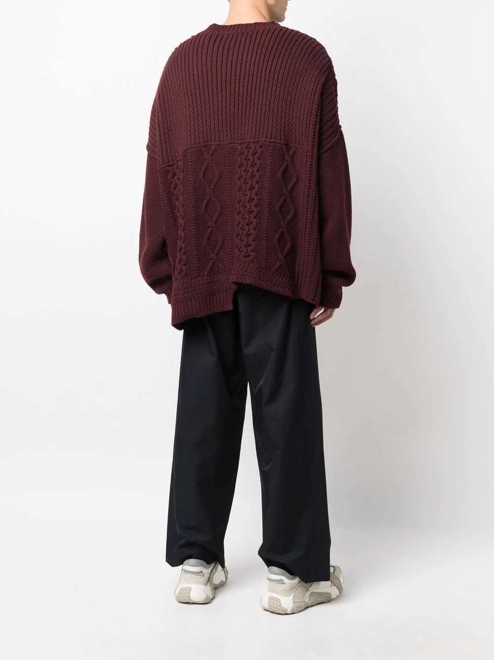 stepped-hem cable-knit jumper - 4