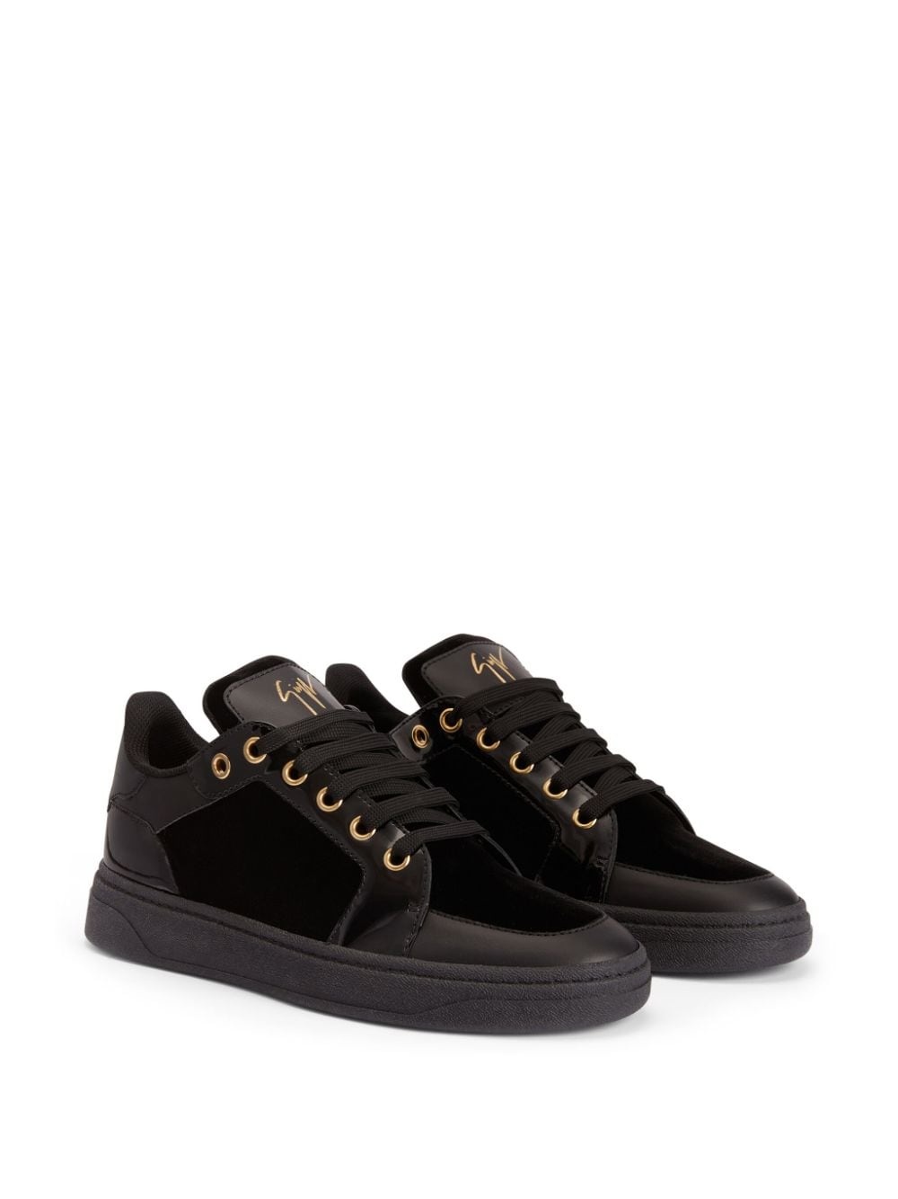 round-toe panelled sneakers - 2