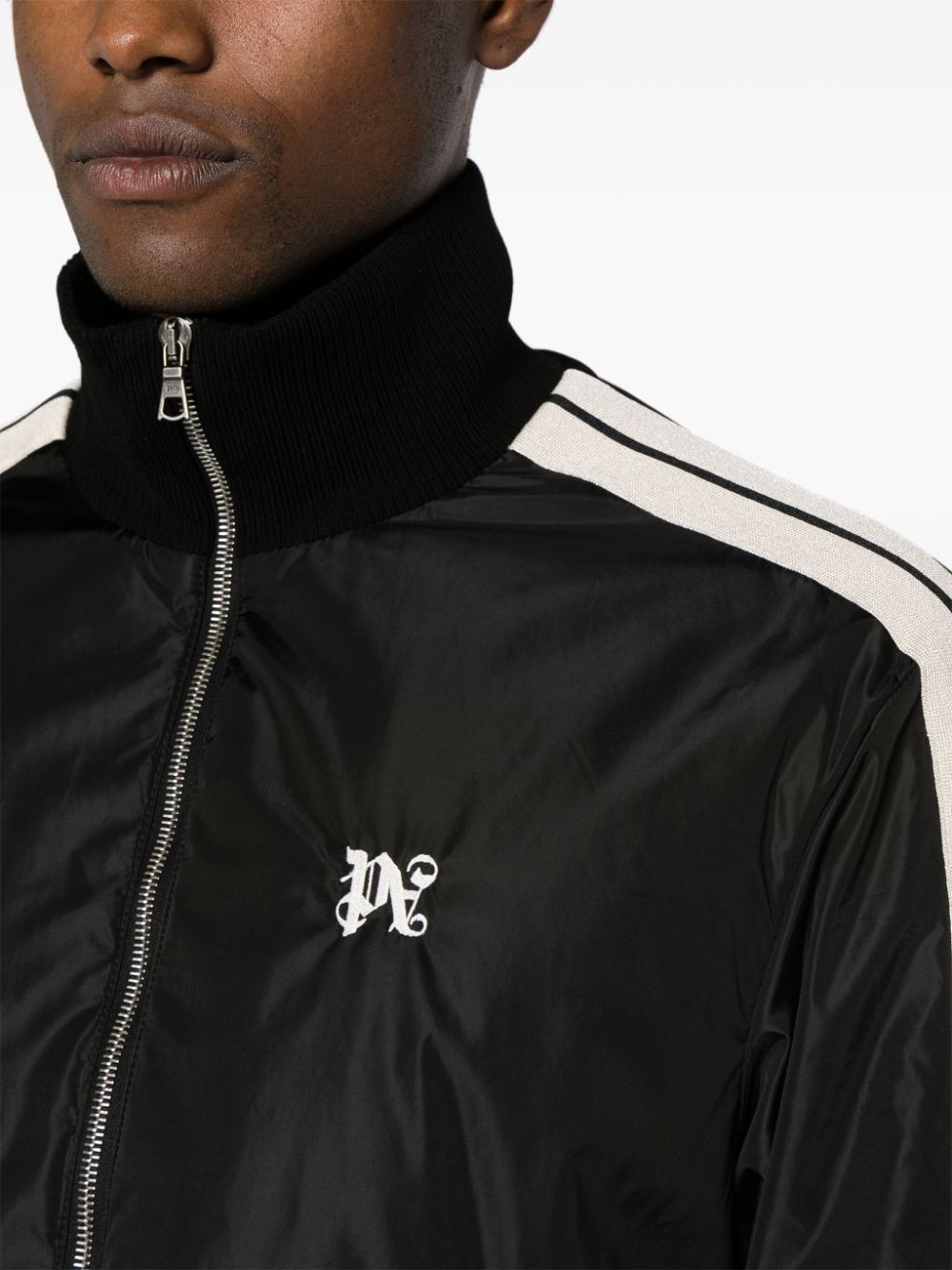 monogram-embroidered padded bomber jacket - 4