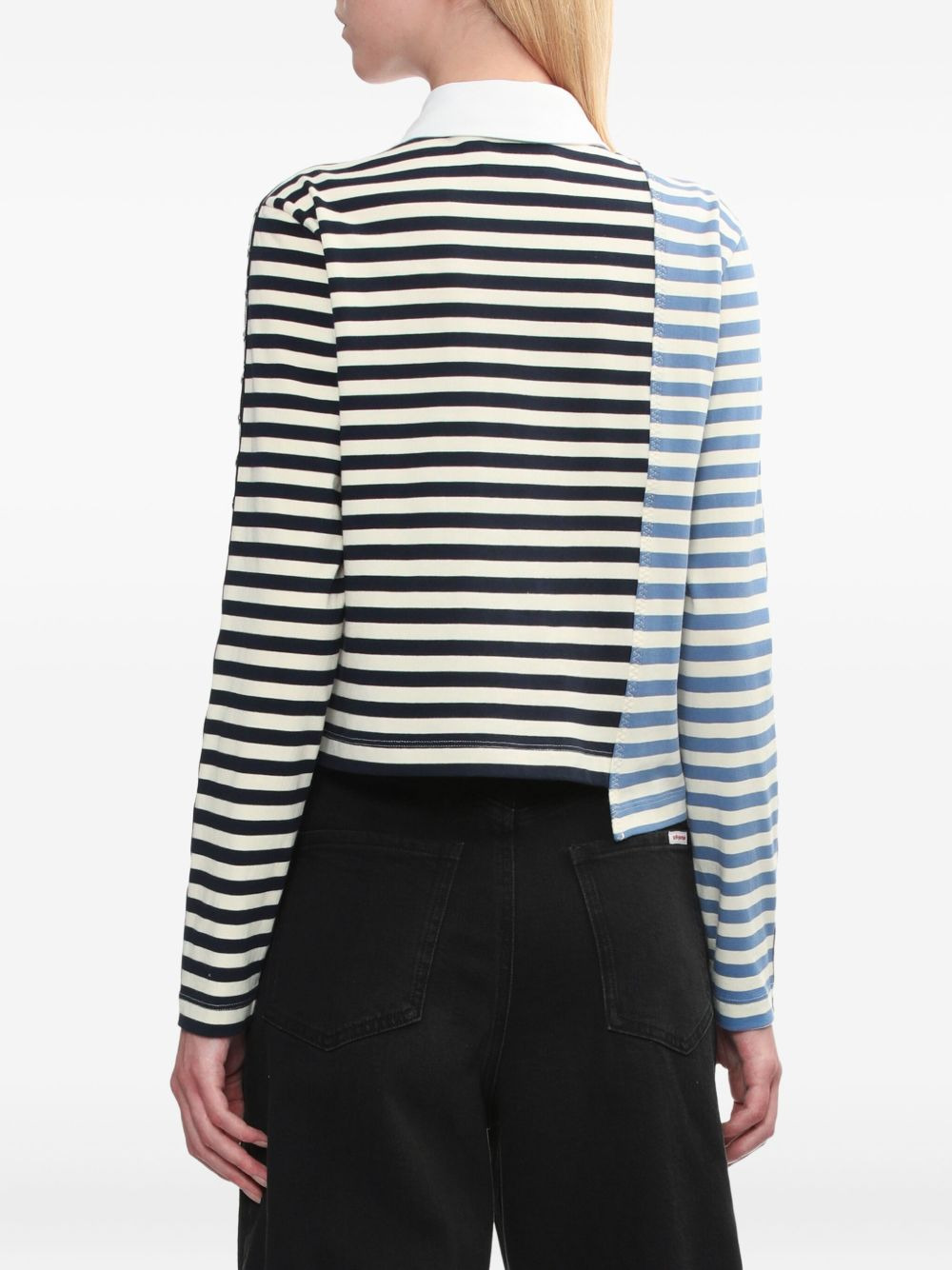 striped panelled polo top - 4