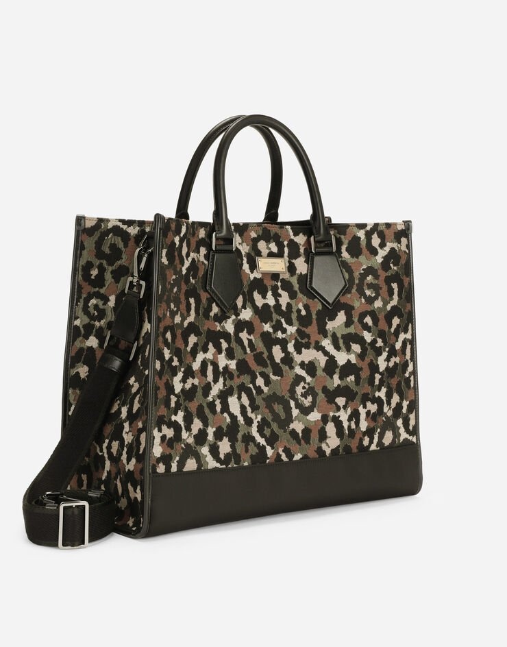 Large camouflage jacquard shopper - 3