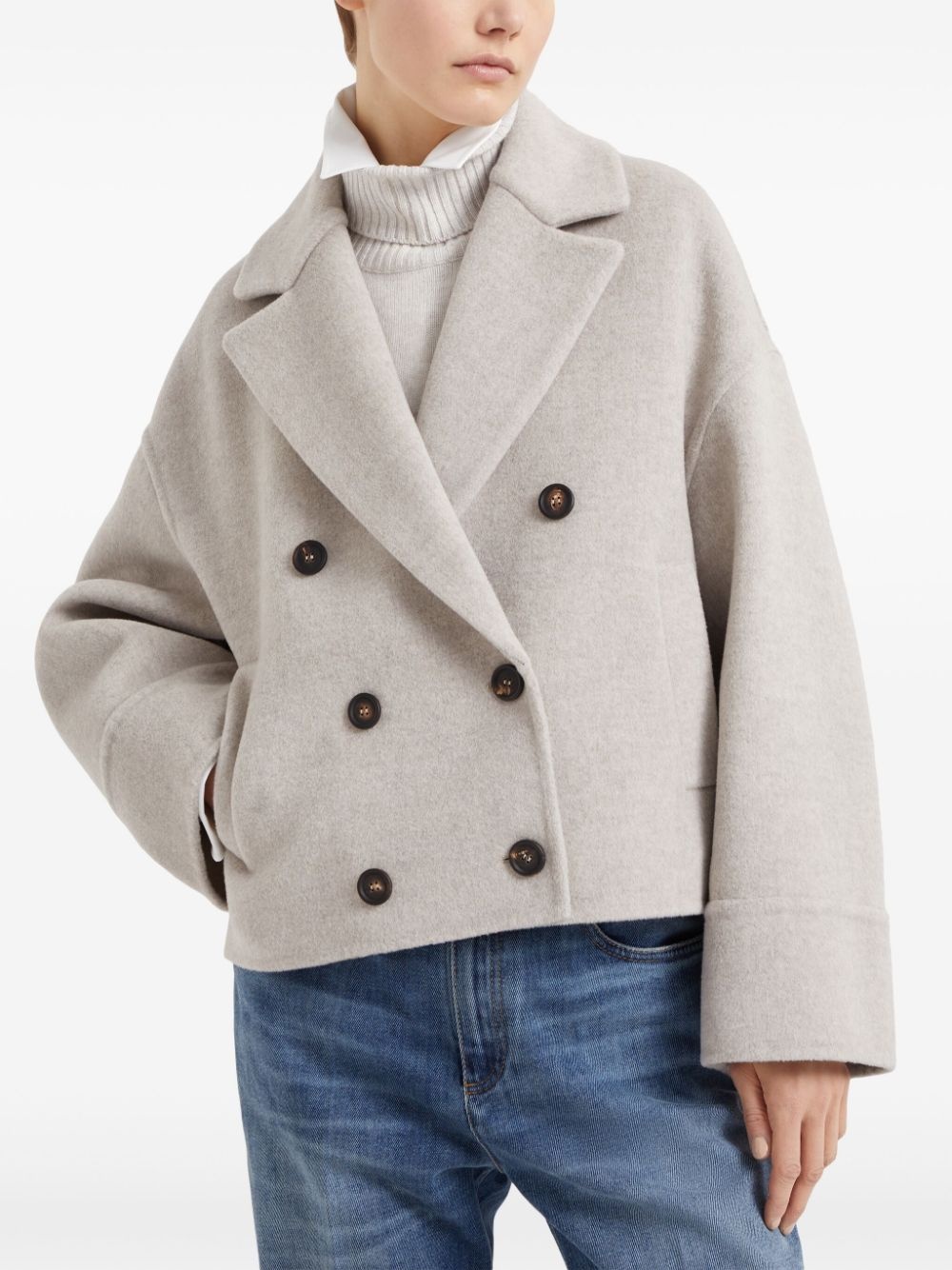 double-breasted peak-lapel jacket - 3