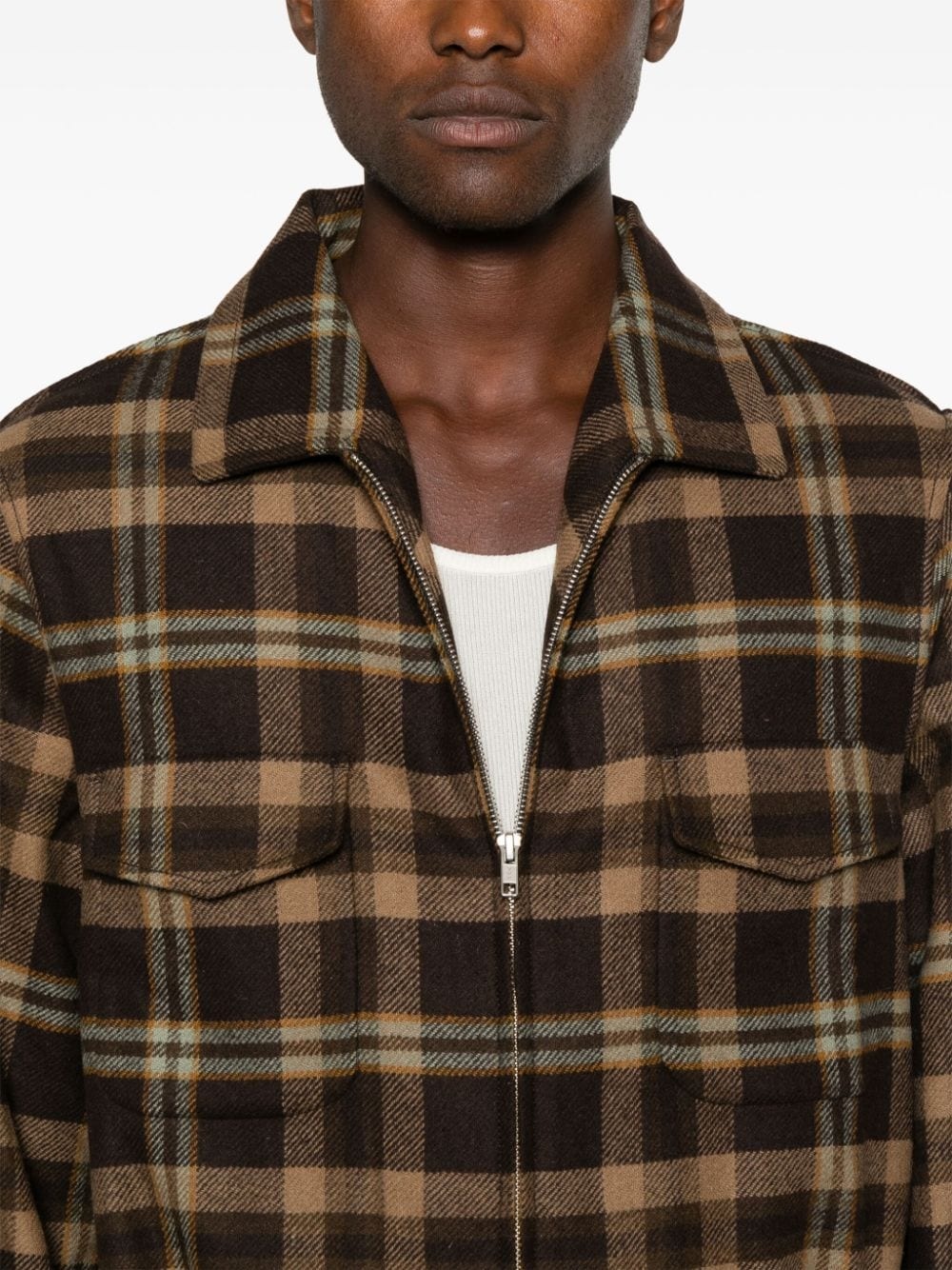 plaid-check jacket - 5