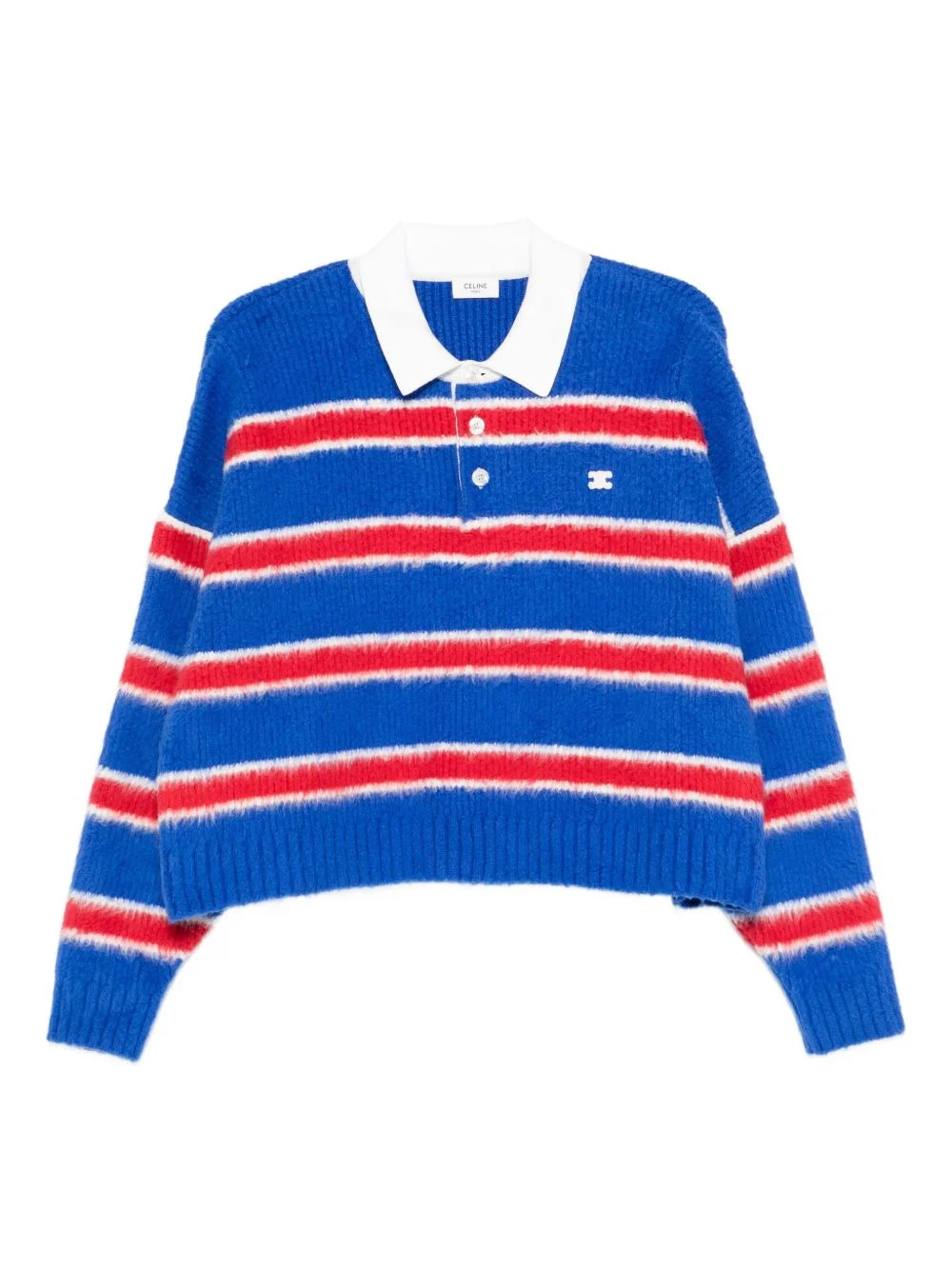 Celine Men Striped Cotton Polo Shirt - 1