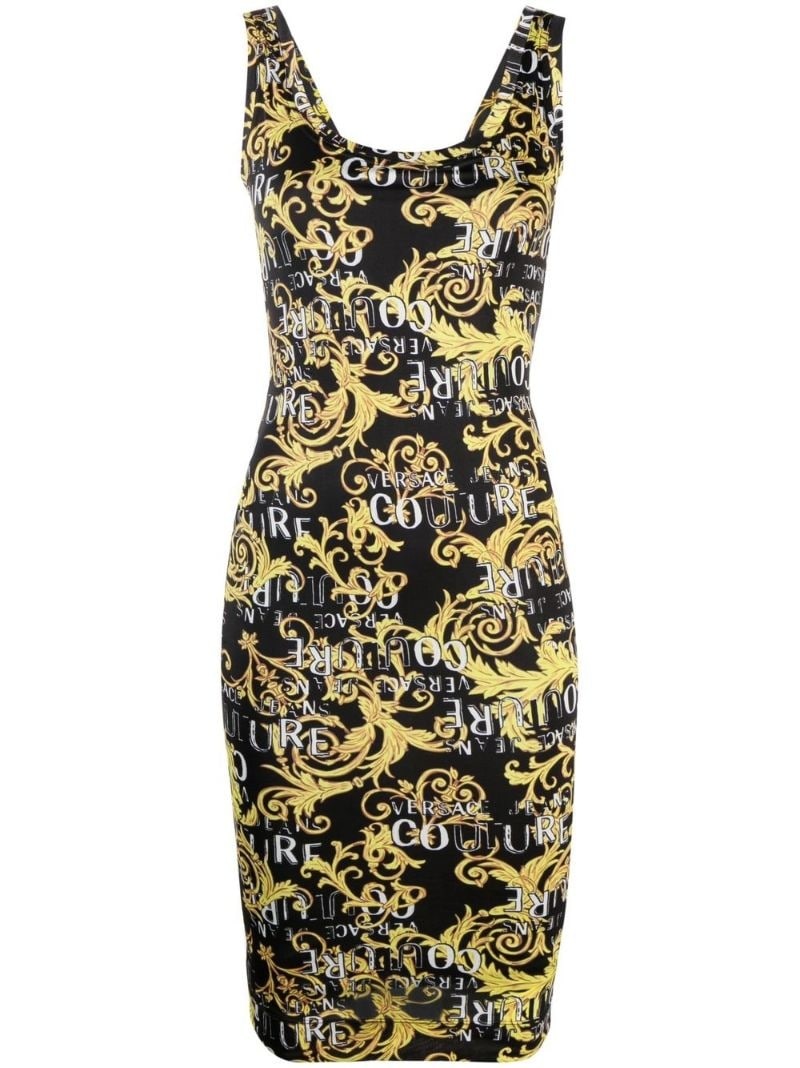 logo-print midi dress - 1