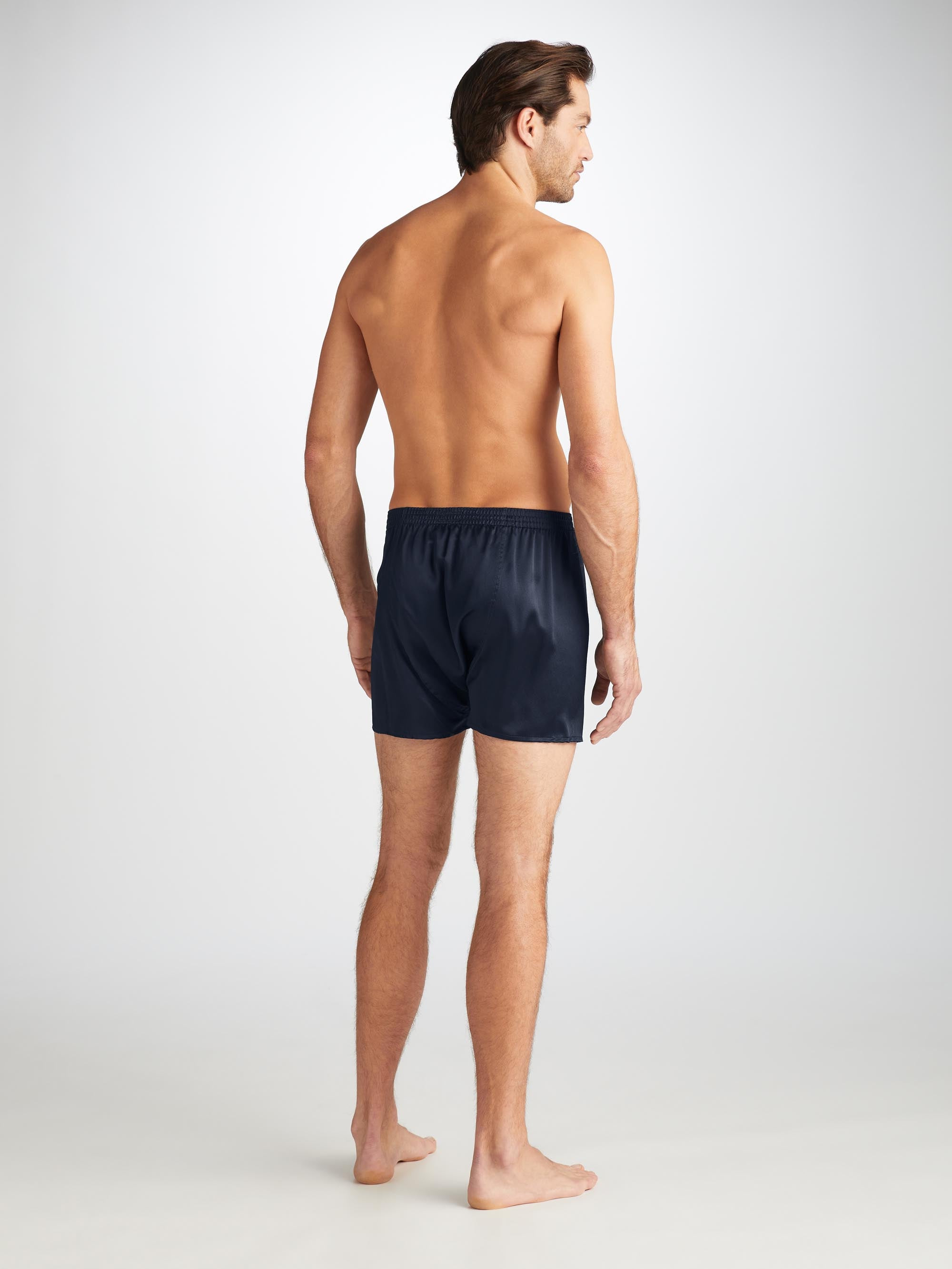Men's Classic Fit Boxers Bailey Silk Satin Navy - 4