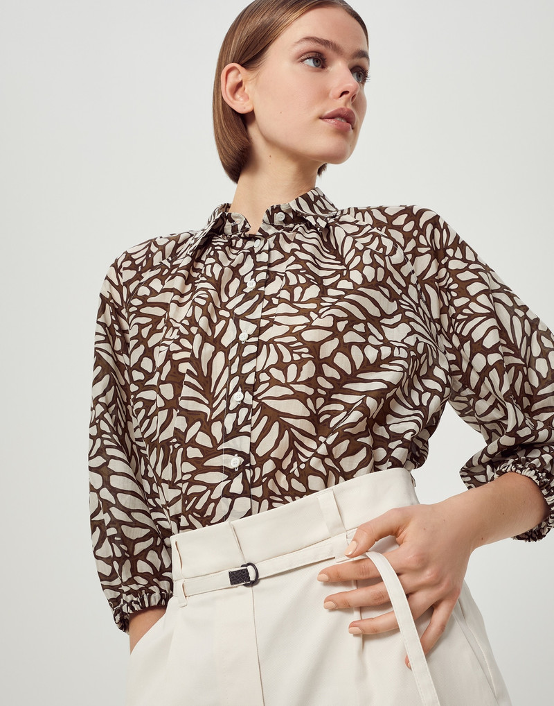 Comfort cotton twill tailored trousers with shiny belt detail 3
