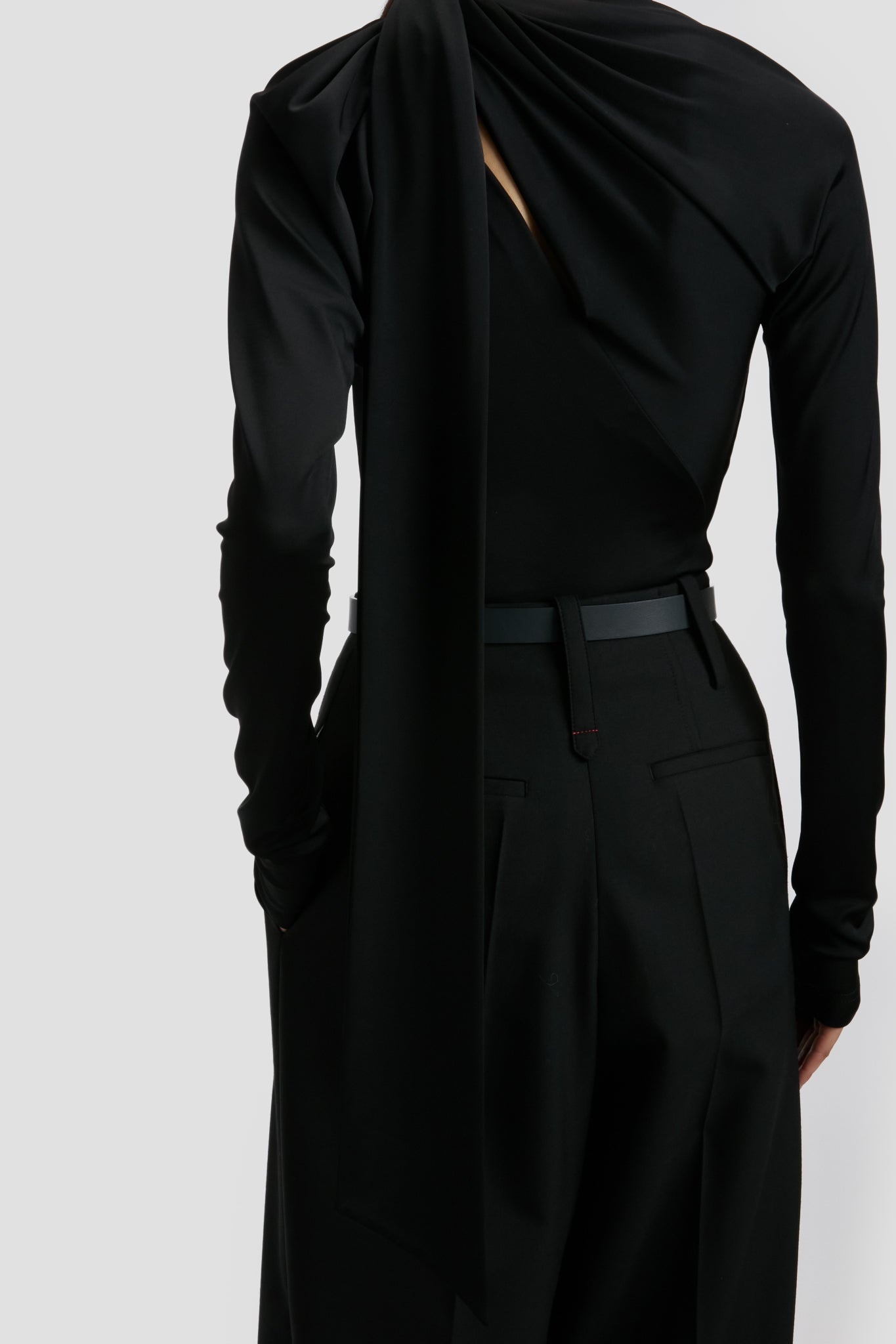 Slash Neck Jersey Top In Black - 6