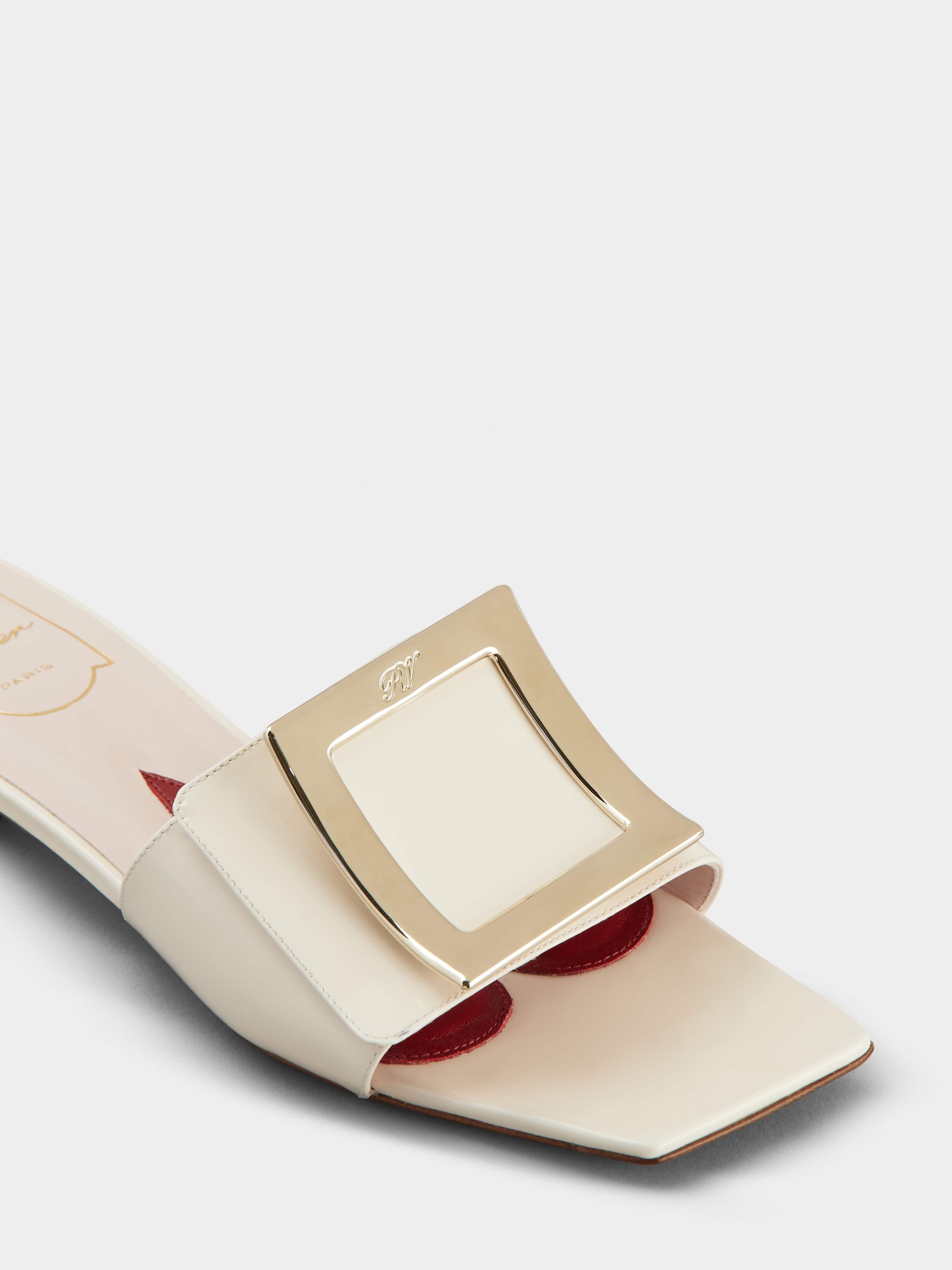 Belle Vivier Metal Buckle Mules in Patent Leather - 3