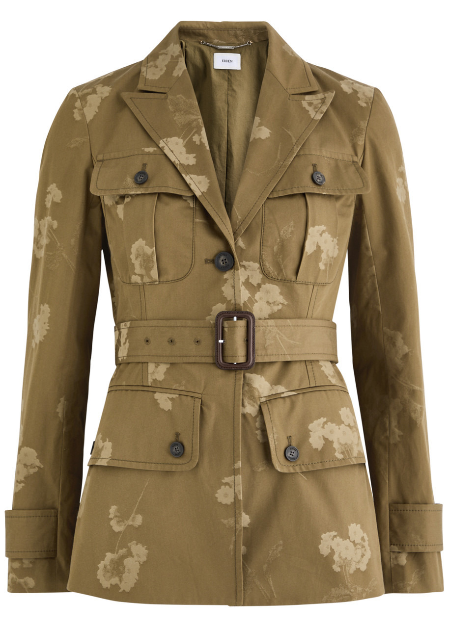 Erdem Floral-jacquard Belted Cotton Blazer - 1