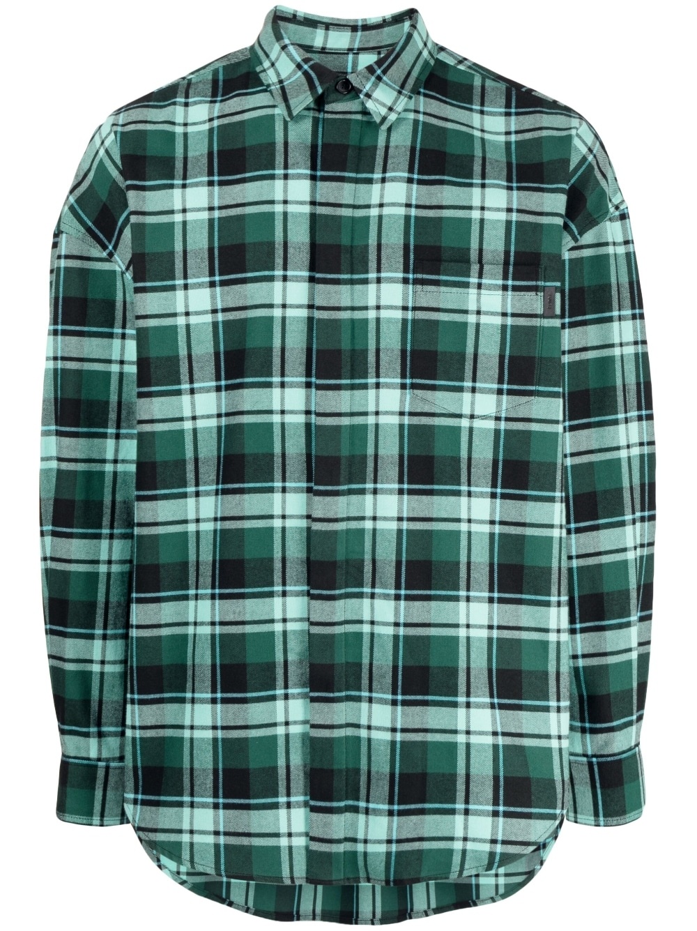 check-pattern cotton shirt - 1