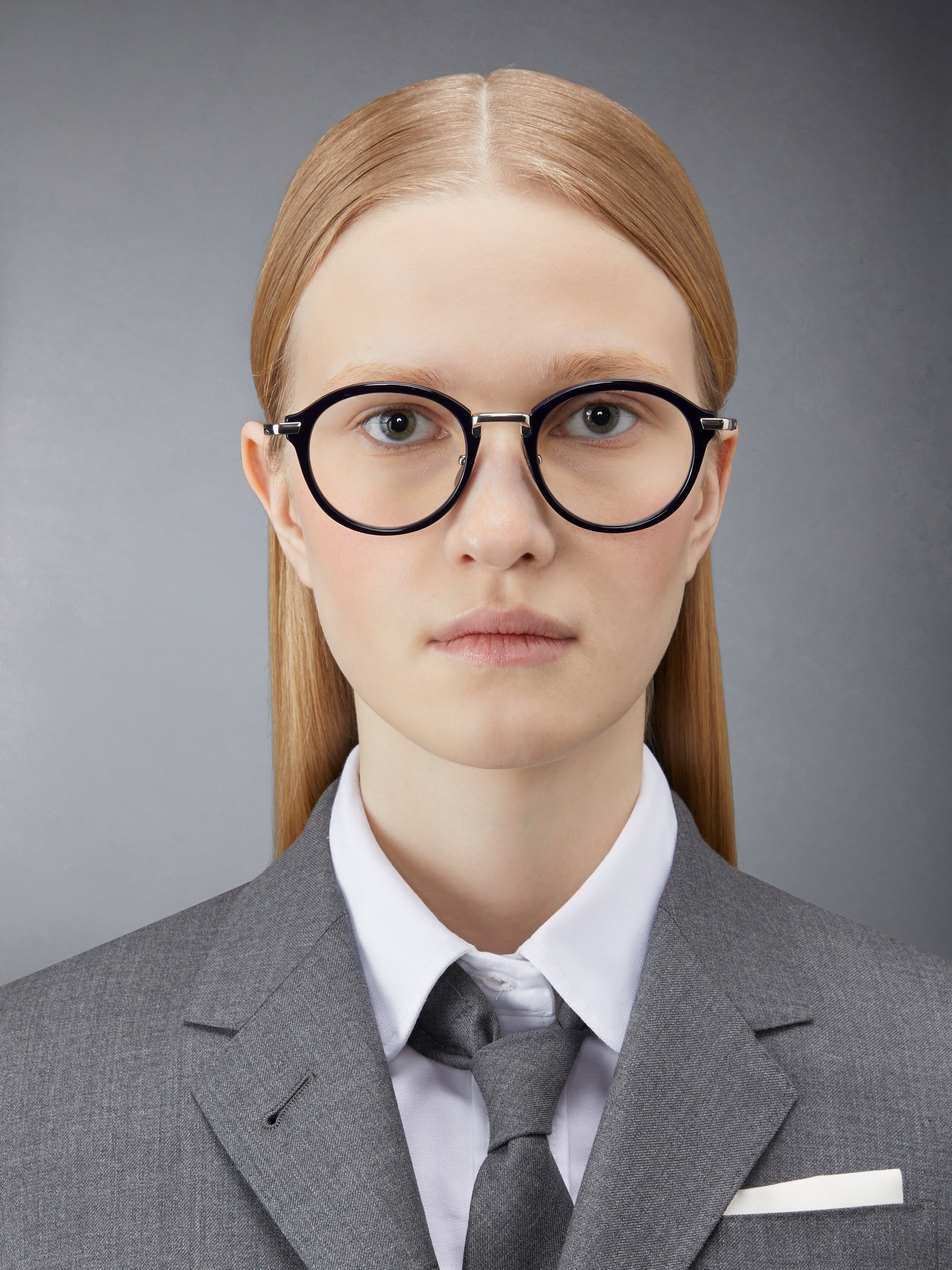ACETATE AND TITANIUM ROUND EYEGLASSES - 2