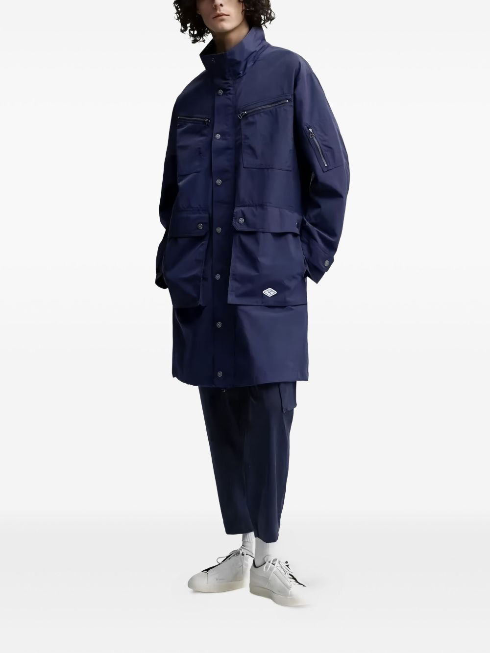 multi-pocket buttoned coat - 2