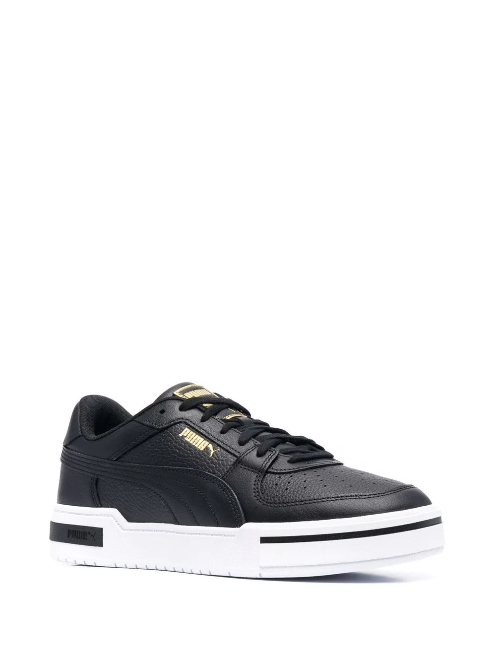 logo-print low-top leather sneakers - 2