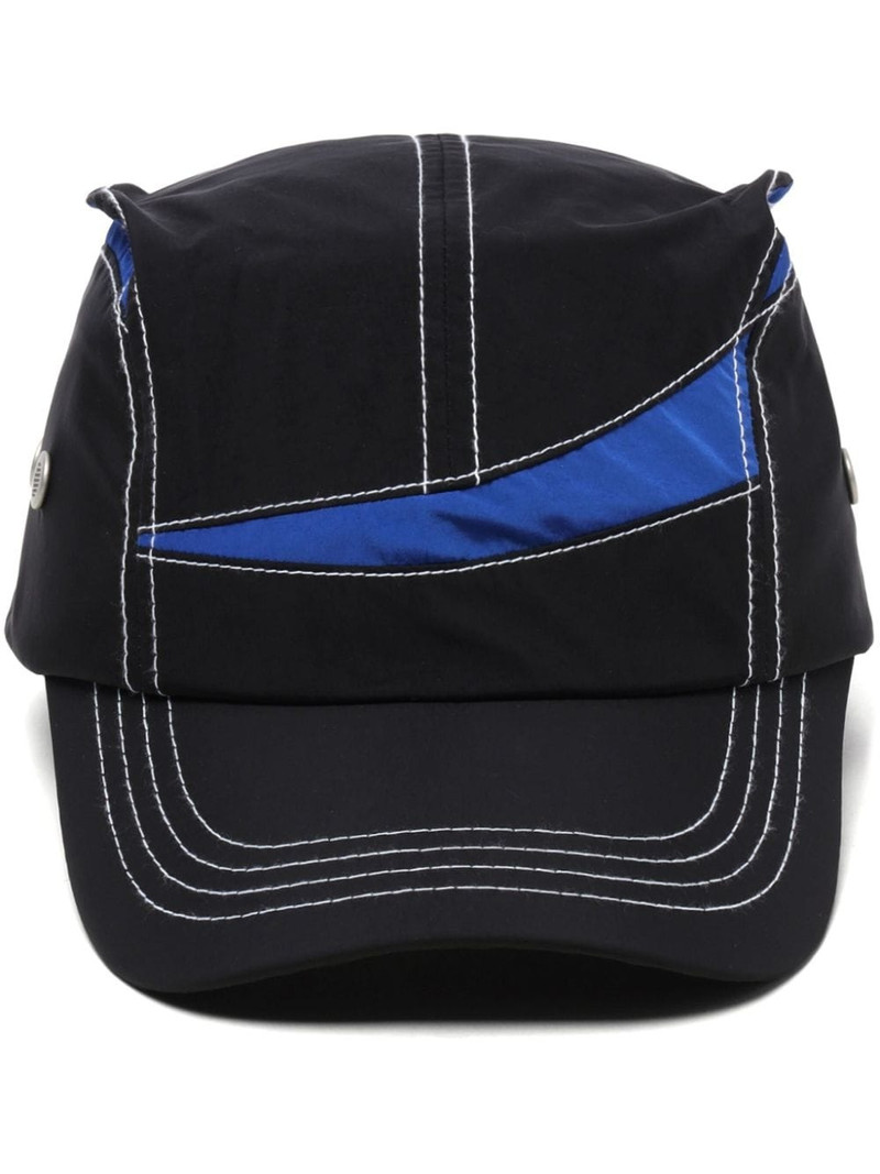 colour-block panelled cap 1