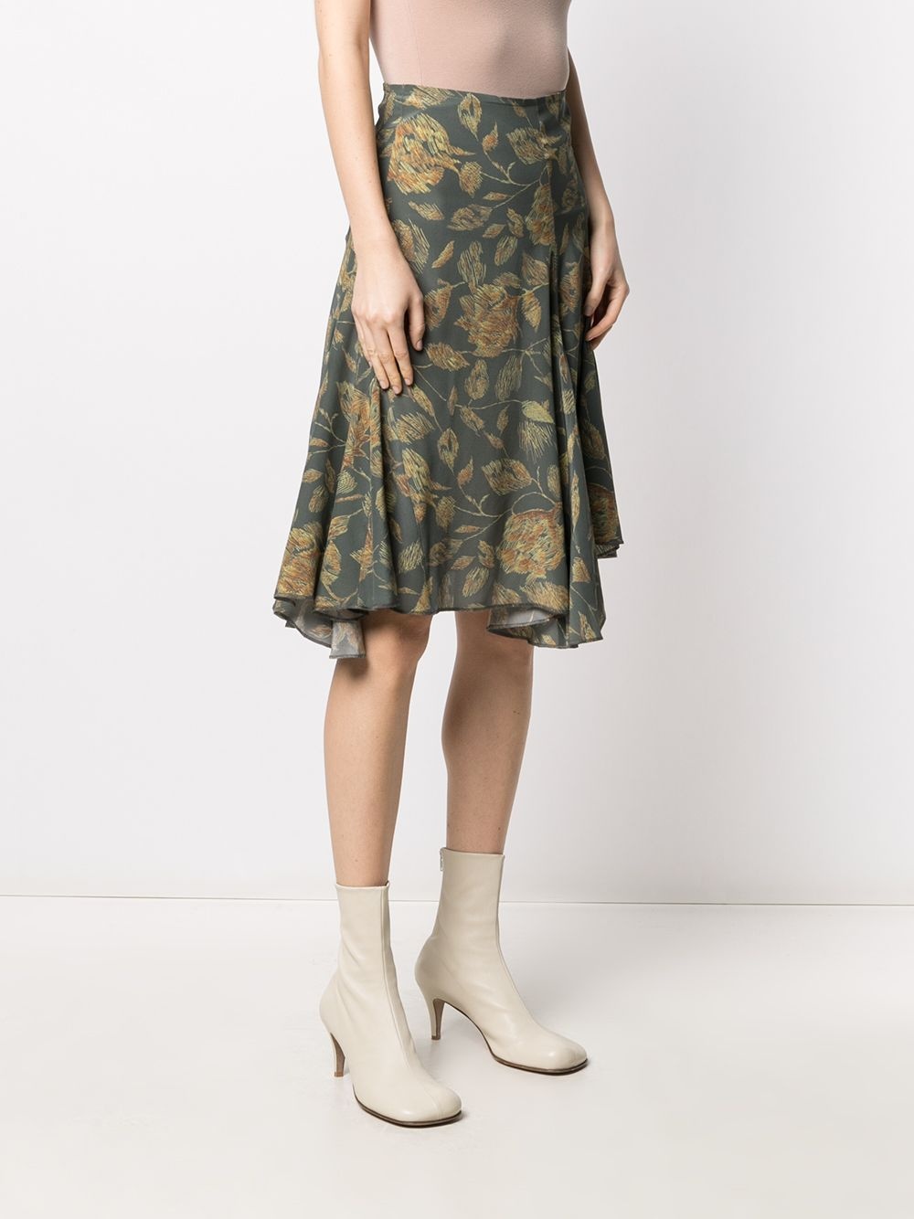 floral-print midi skirt - 3