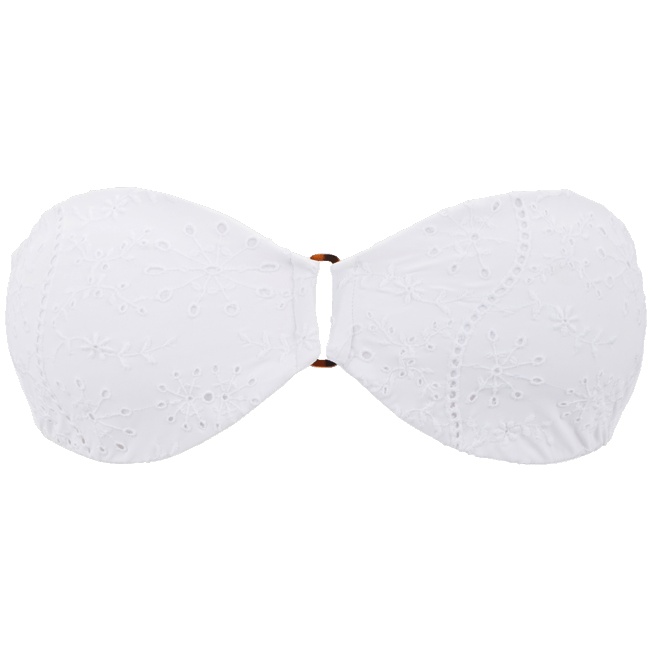 Women Bandeau Bikini Top Broderies Anglaises - 1