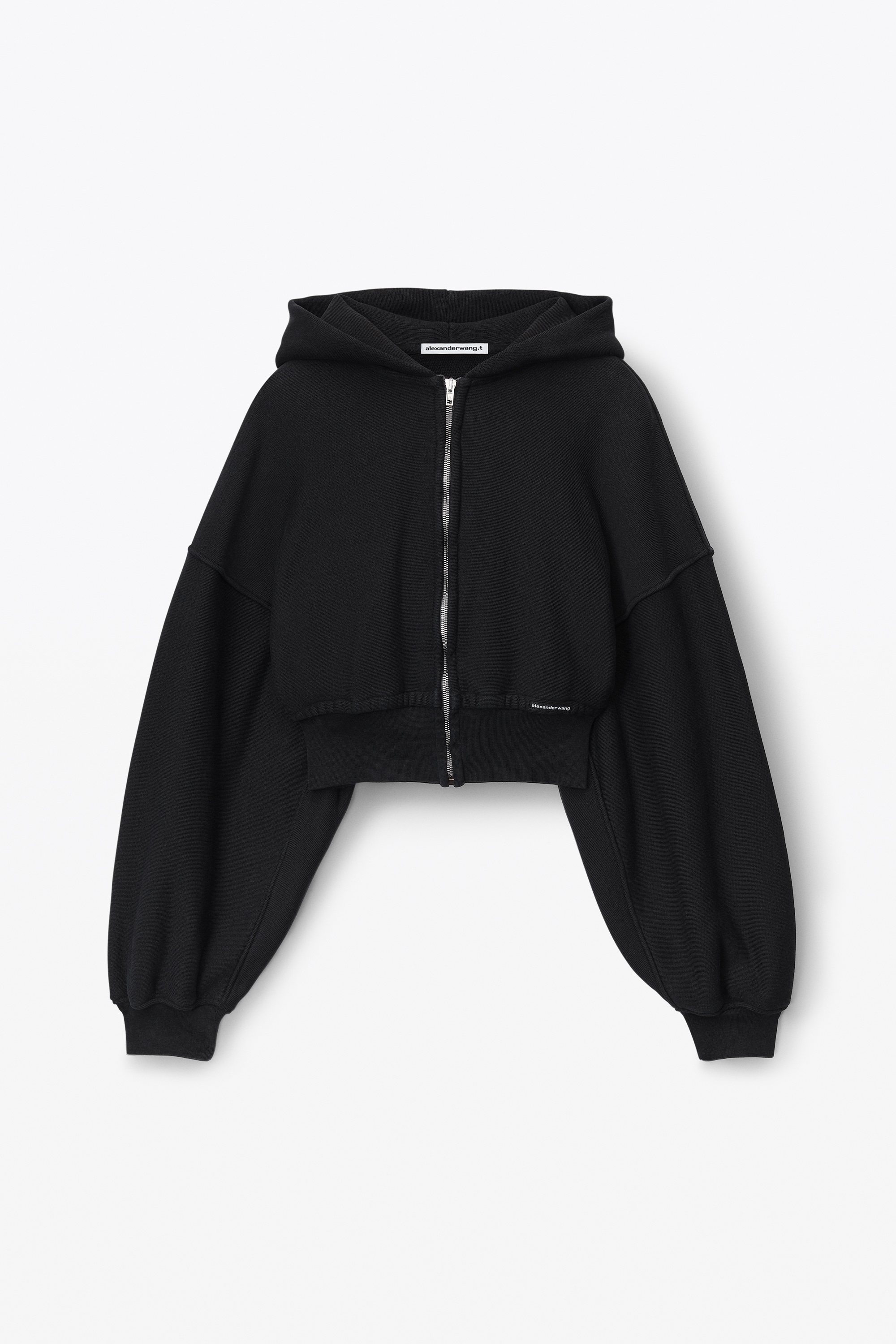 Alexander Wang cropped zip up hoodie in classic terry