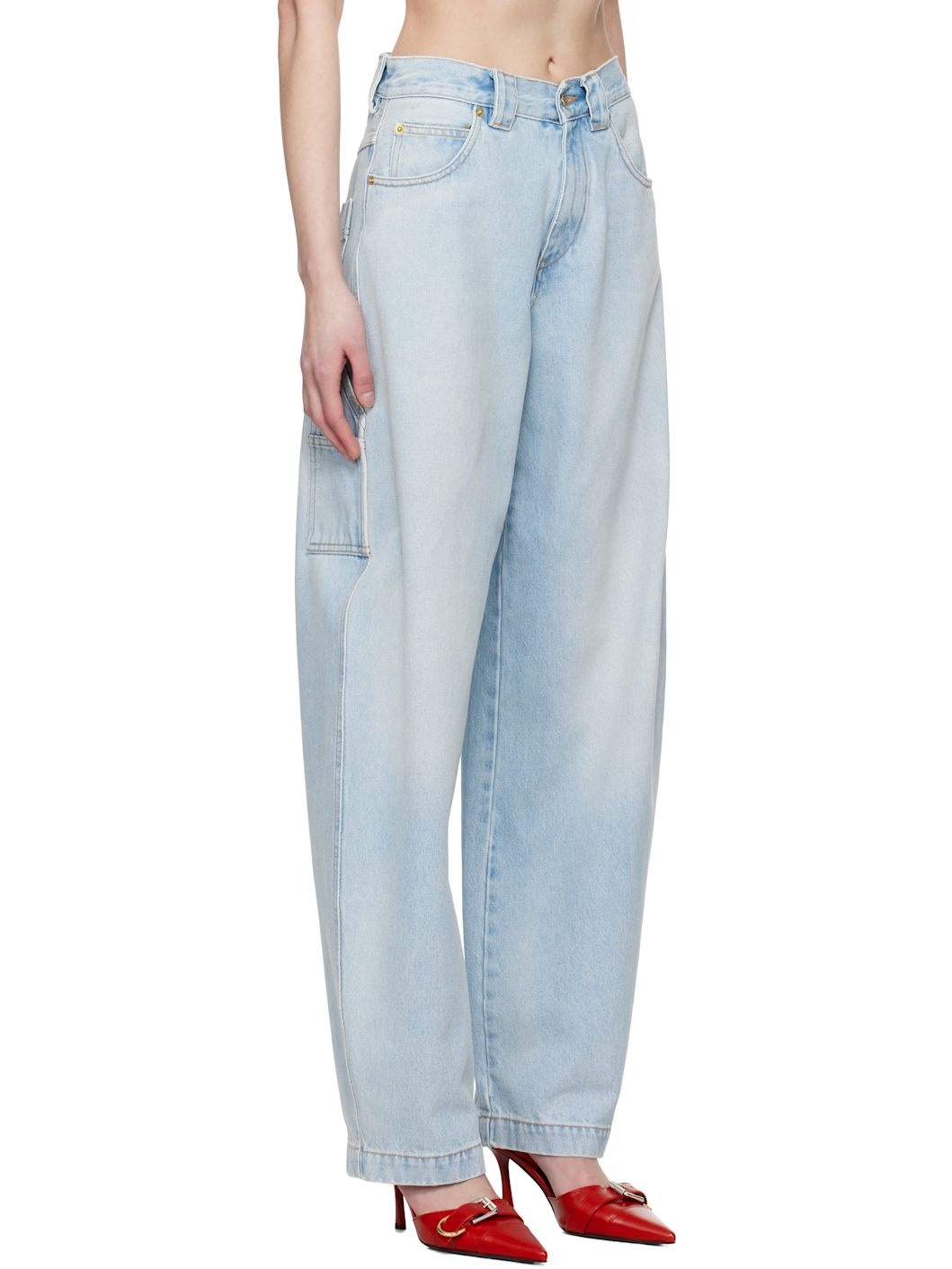 Blue Audrey Barrel Leg Carpenter Jeans - 2