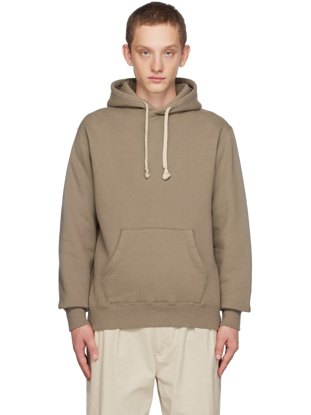 Taupe Drawstring Hoodie - 1