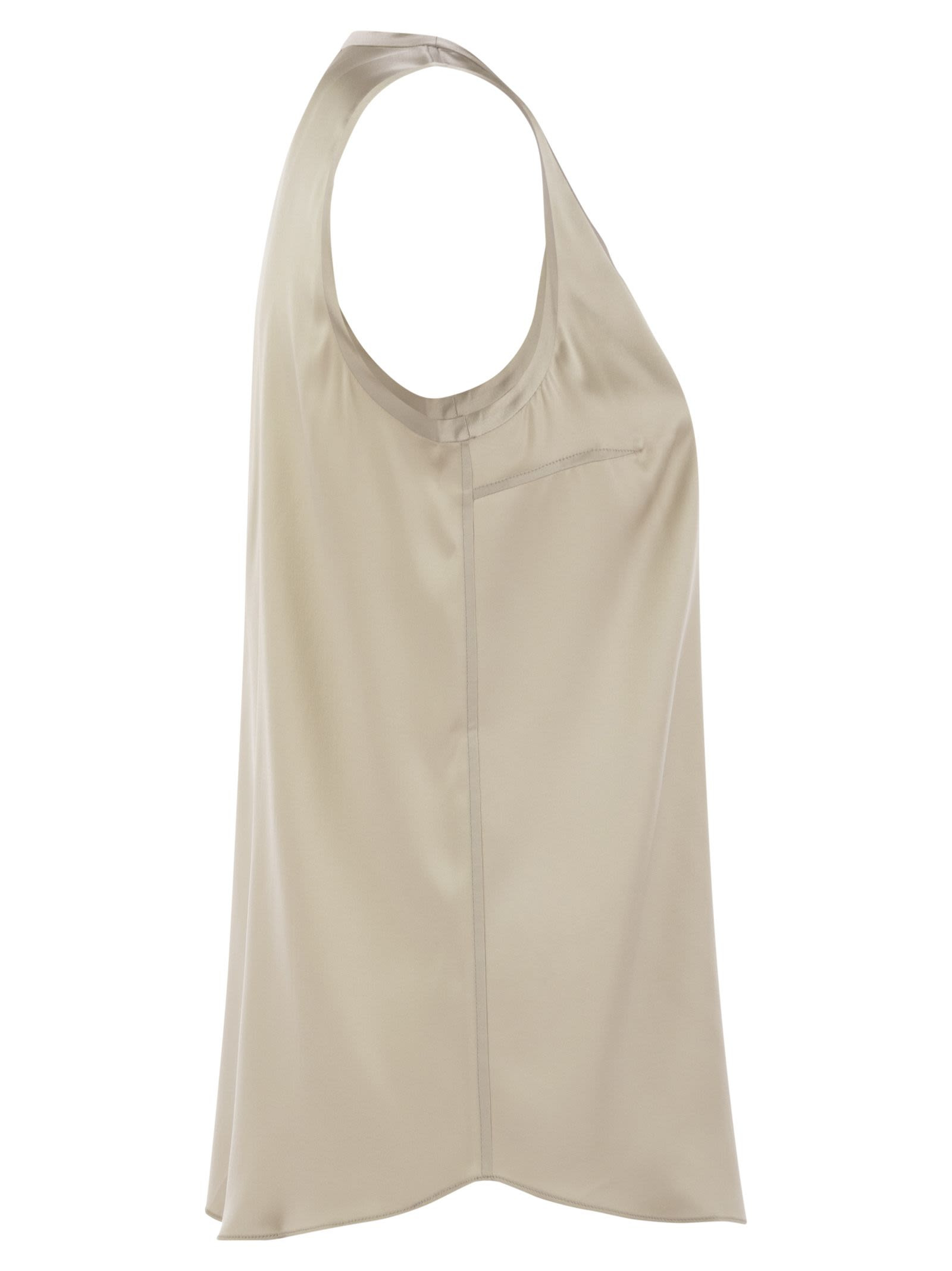 Brunello Cucinelli Women Stretch Silk Satin Top - 3
