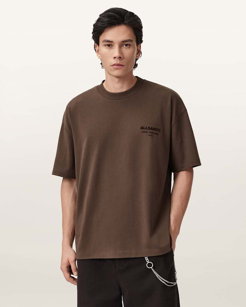 ALLSAINTS XANDER FLOCKED LOGO OVERSIZED T-SHIRT outlook