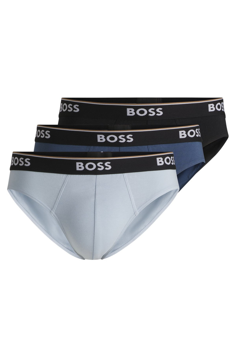 THREE-PACK OF STRETCH-COTTON BRIEFS WITH LOGO WAISTBANDS 1