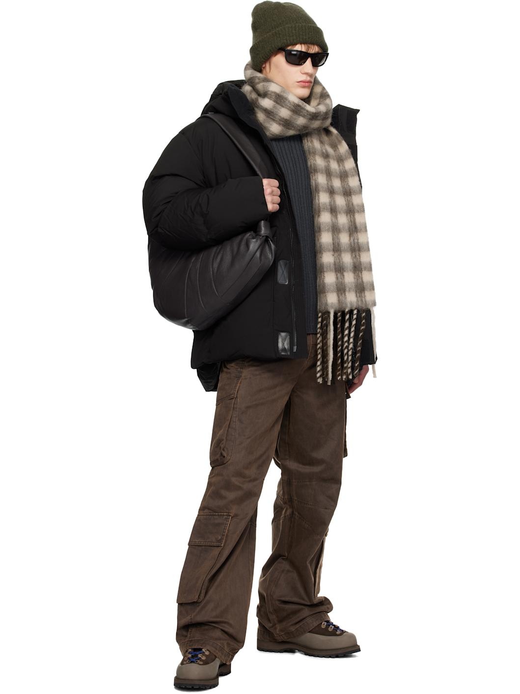 Brown & Beige Aster Check Scarf - 3