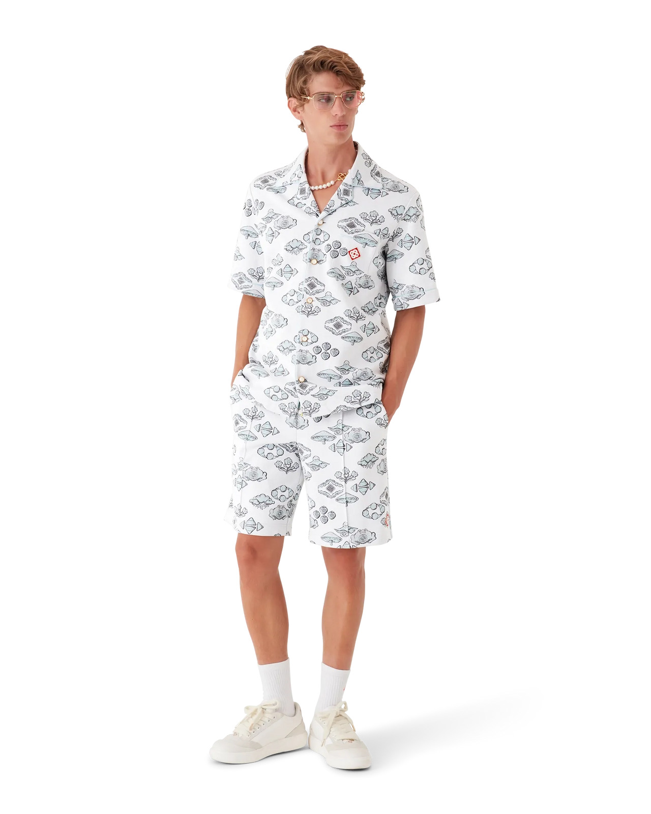 Jacquard Motif Short Sleeve Shirt | Casablanca Paris - 2