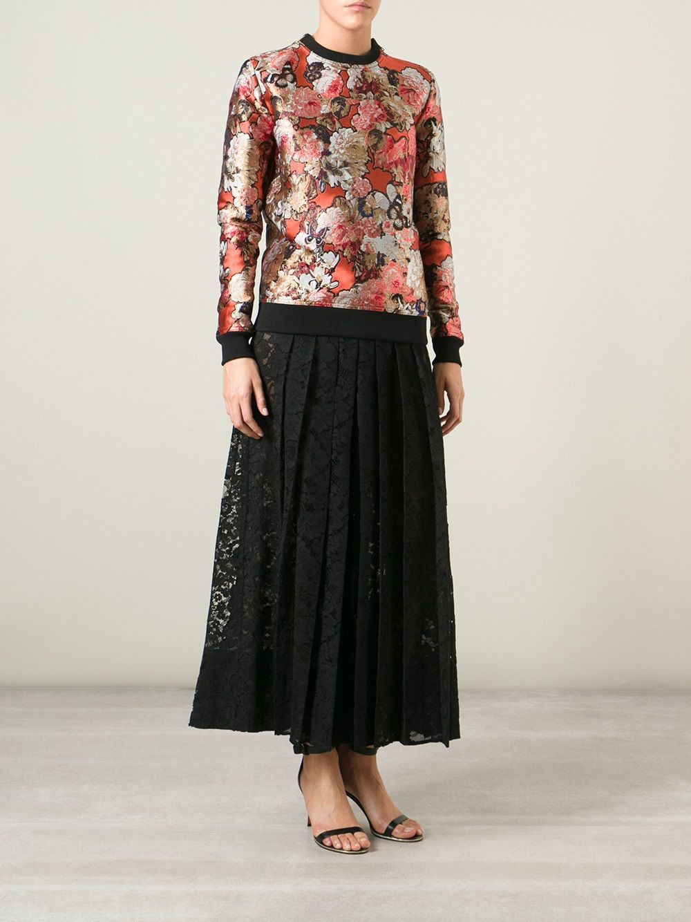 floral embroidered sweatshirt - 2