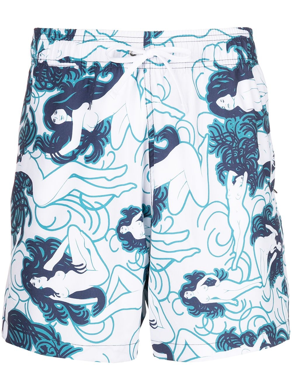 female figure print swim shorts - 1