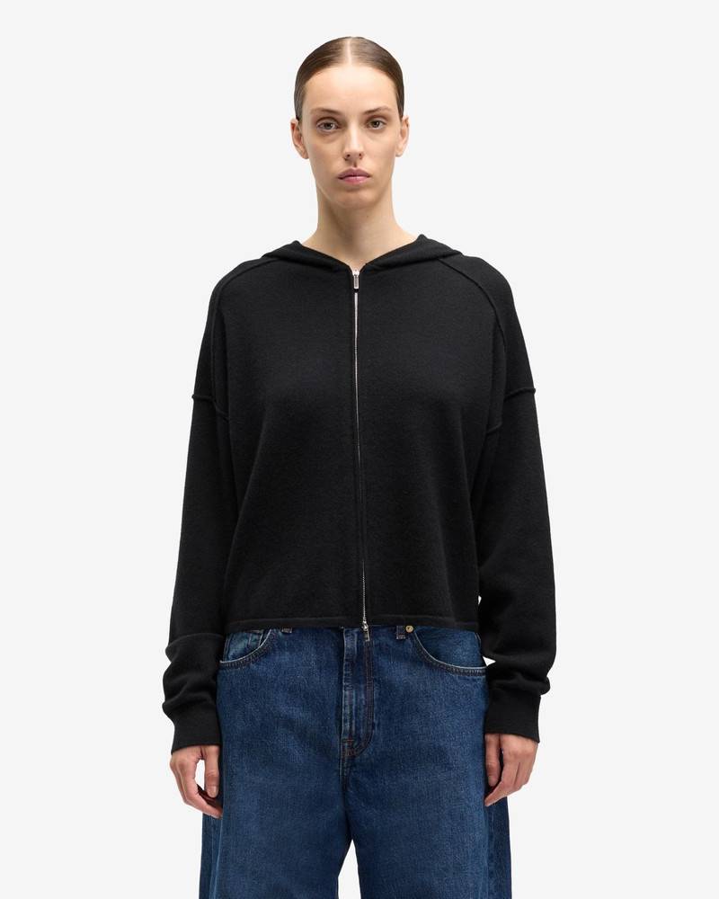 7 For All Mankind Cashmere Zipper Hoodie in Coal outlook