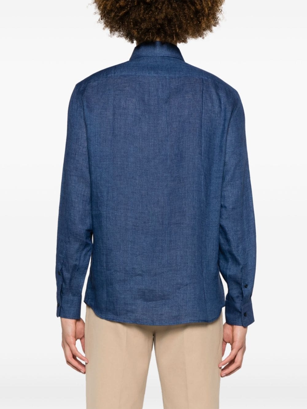 buttoned-up linen shirt - 4