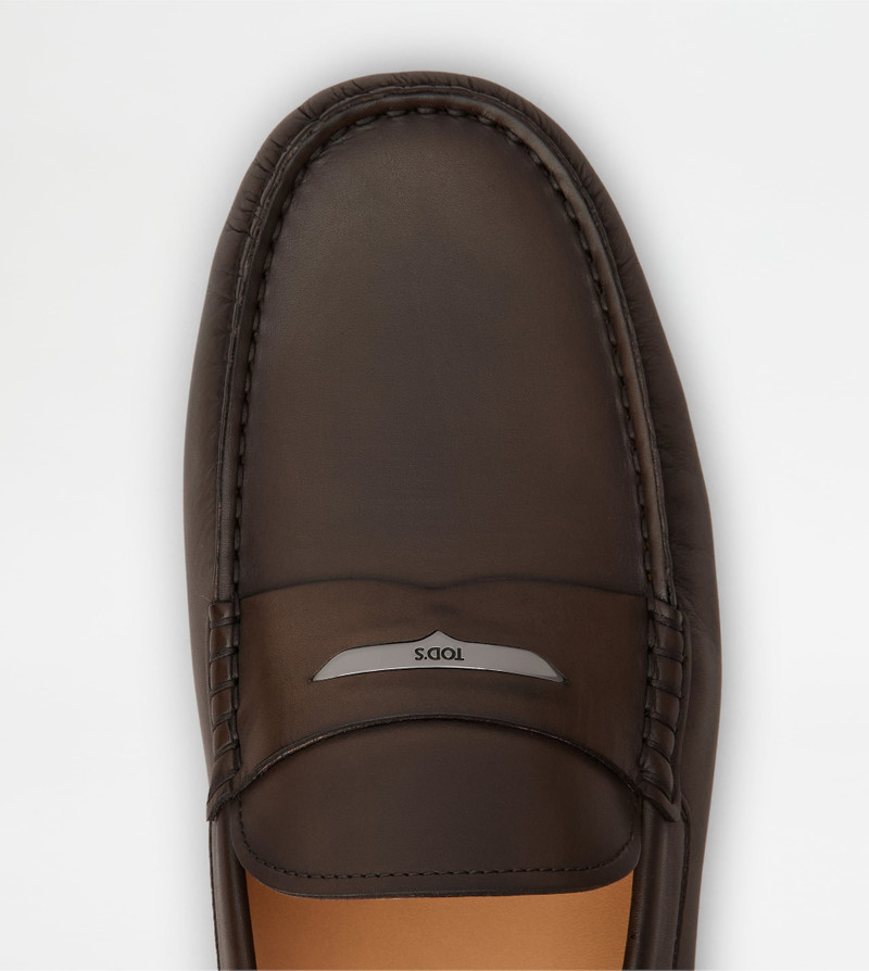 GOMMINO DRIVING SHOES IN LEATHER - BROWN 5